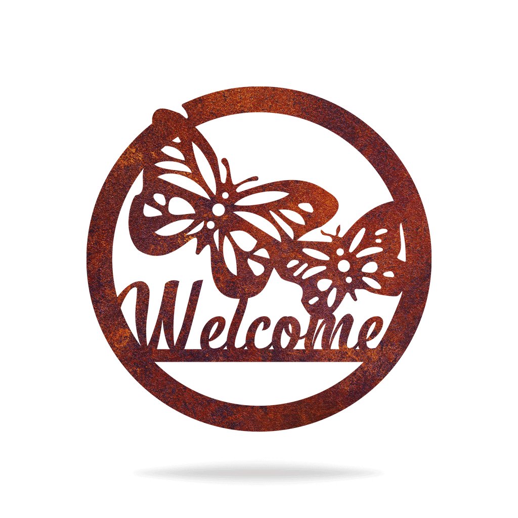 Butterfly Welcome - Cool Metal Signs