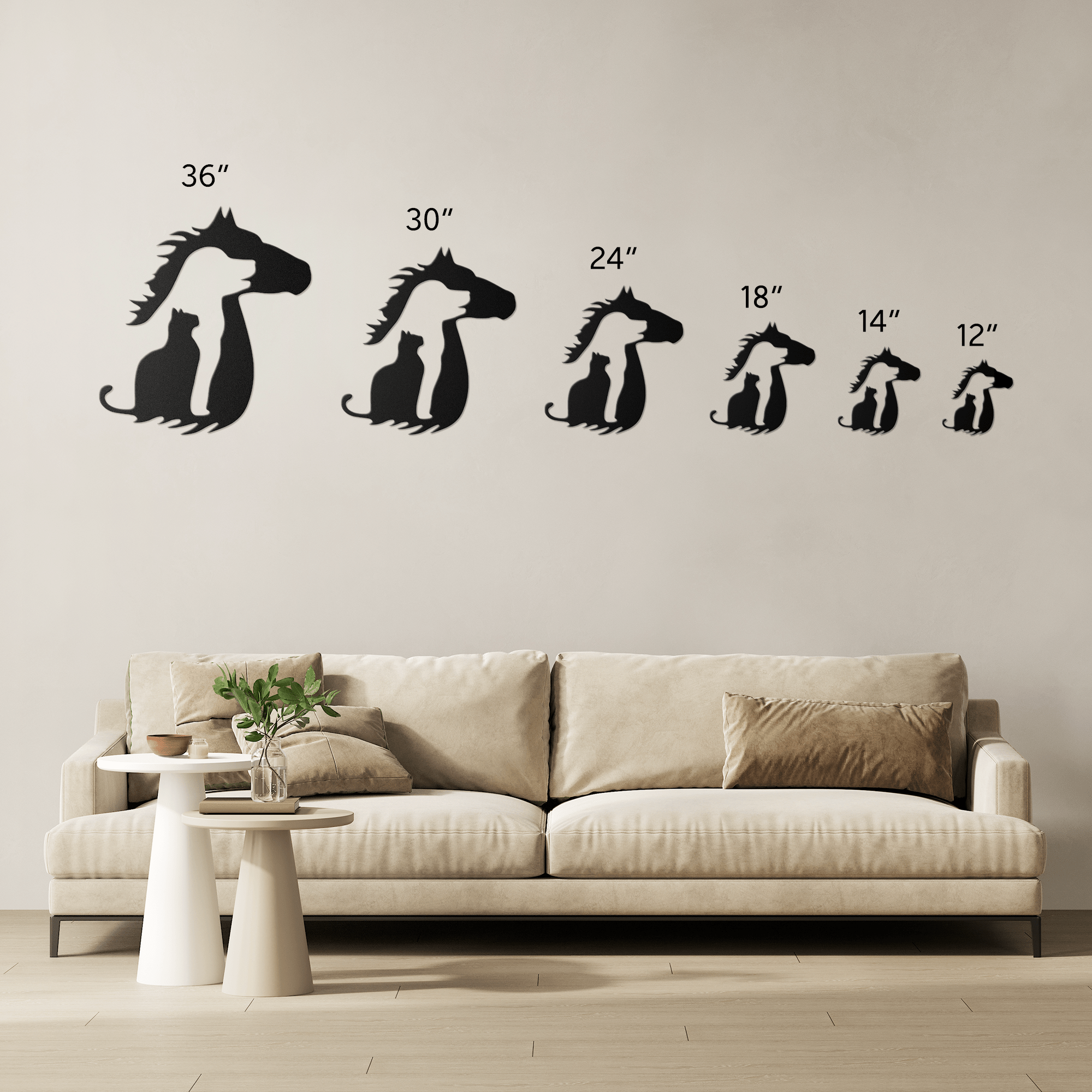 Cat Dog Horse Metal Sign - Cool Metal Signs