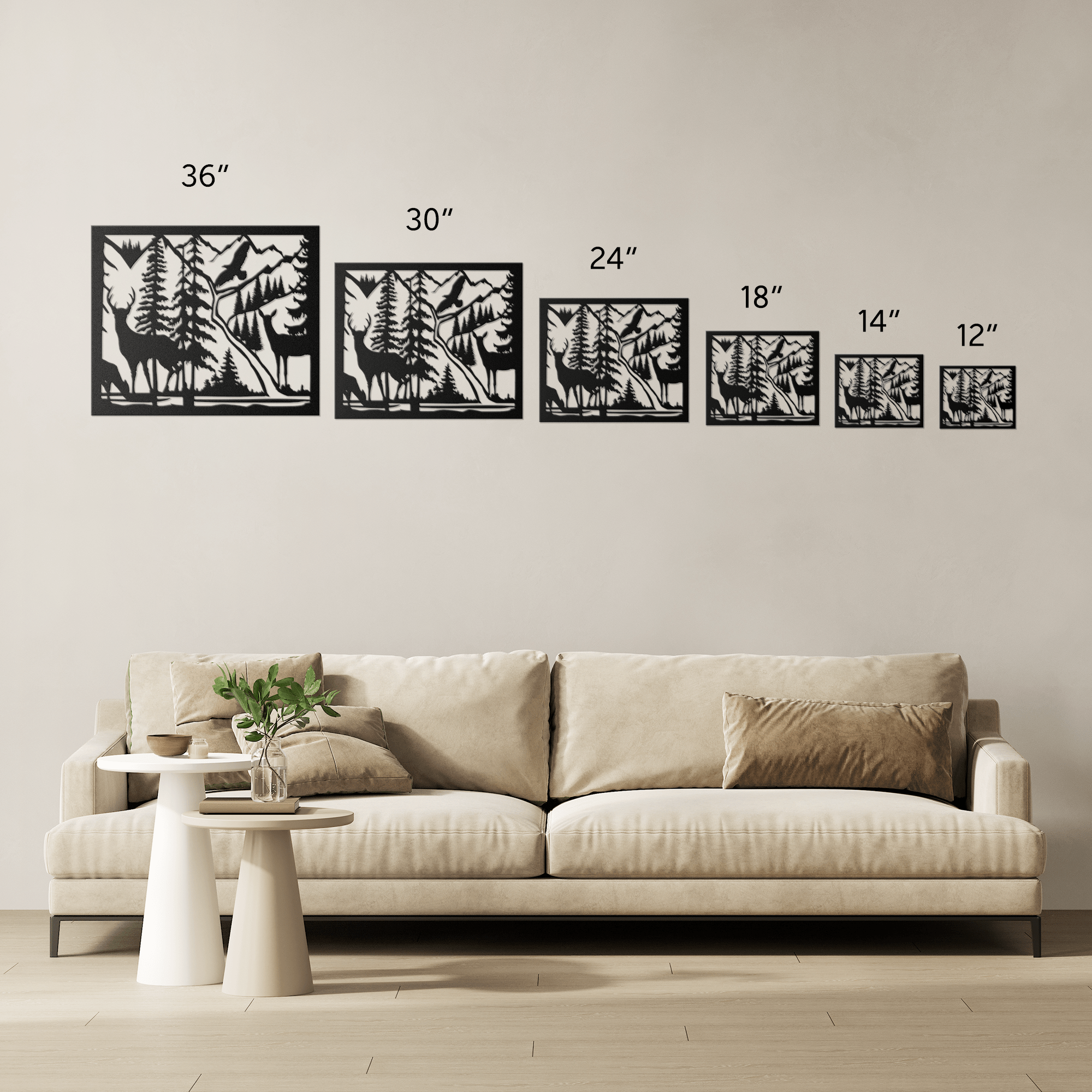 Deer Mountain Scene Metal Sign - Cool Metal Signs