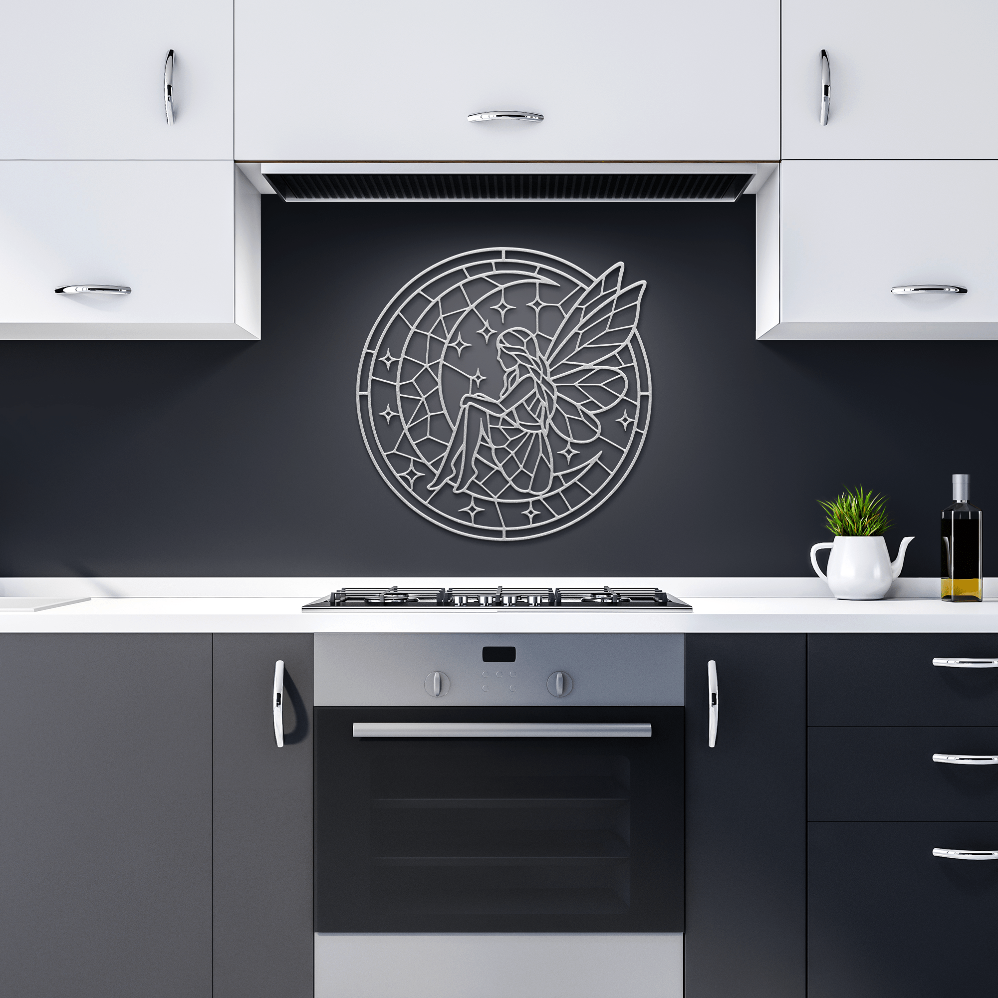 Fairy Moon Mosaic Metal Sign - Cool Metal Signs