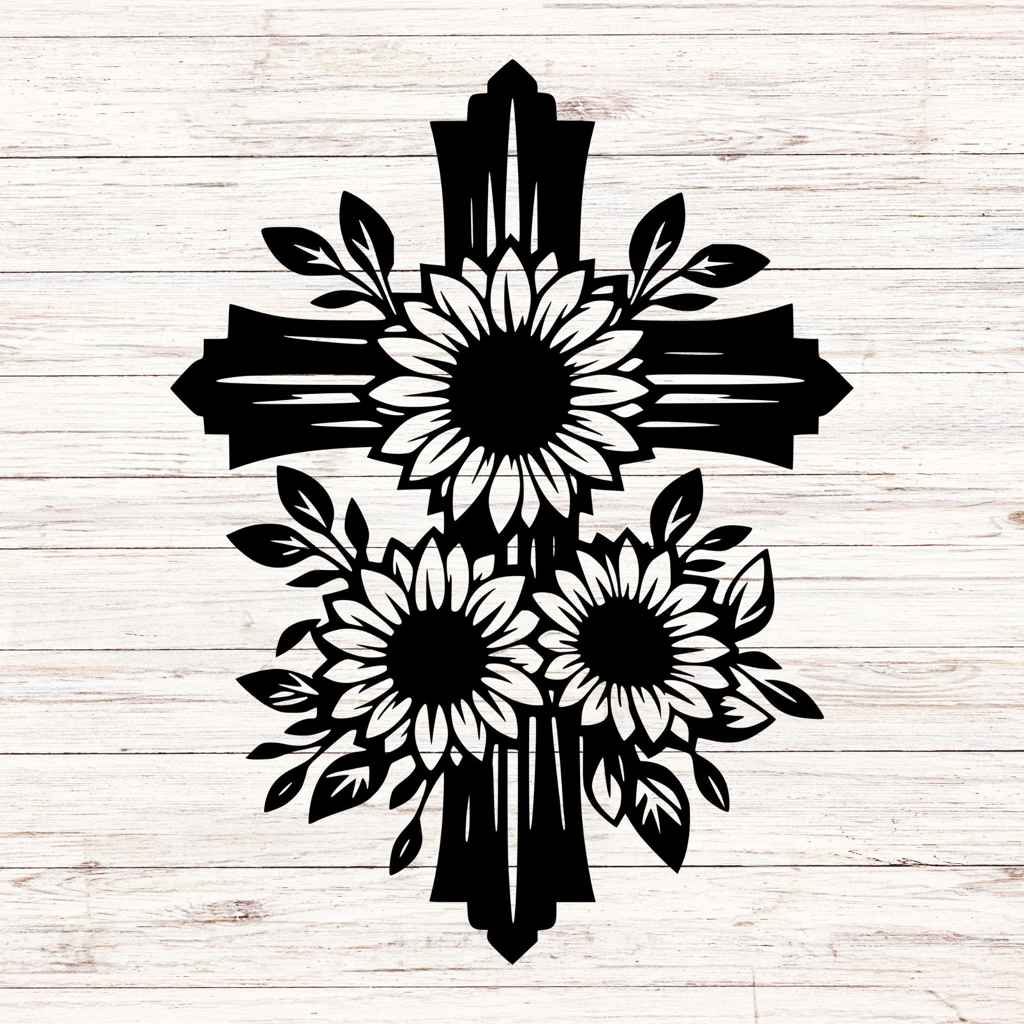 Floral Cross Sign - Cool Metal Signs