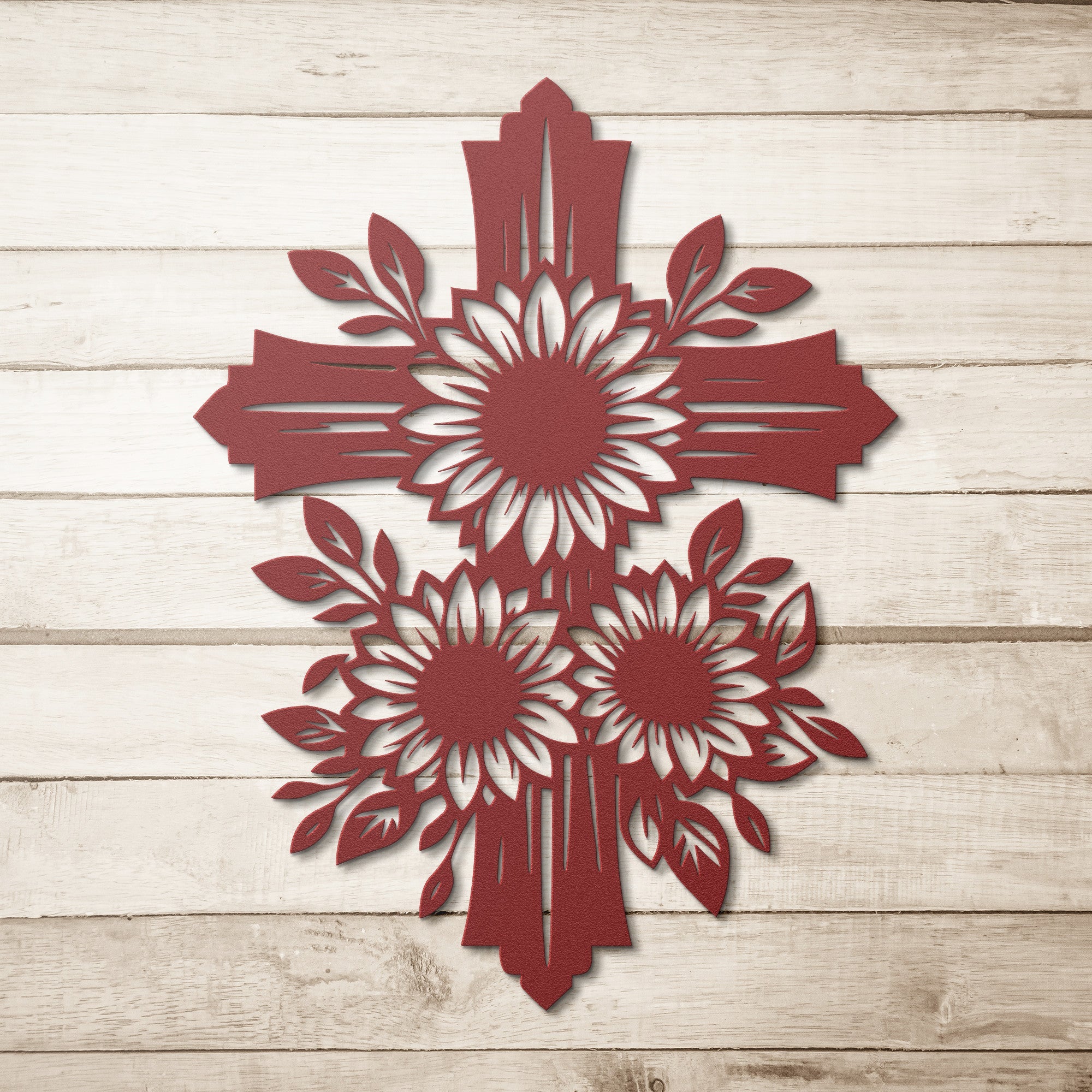 Floral Cross Sign - Cool Metal Signs