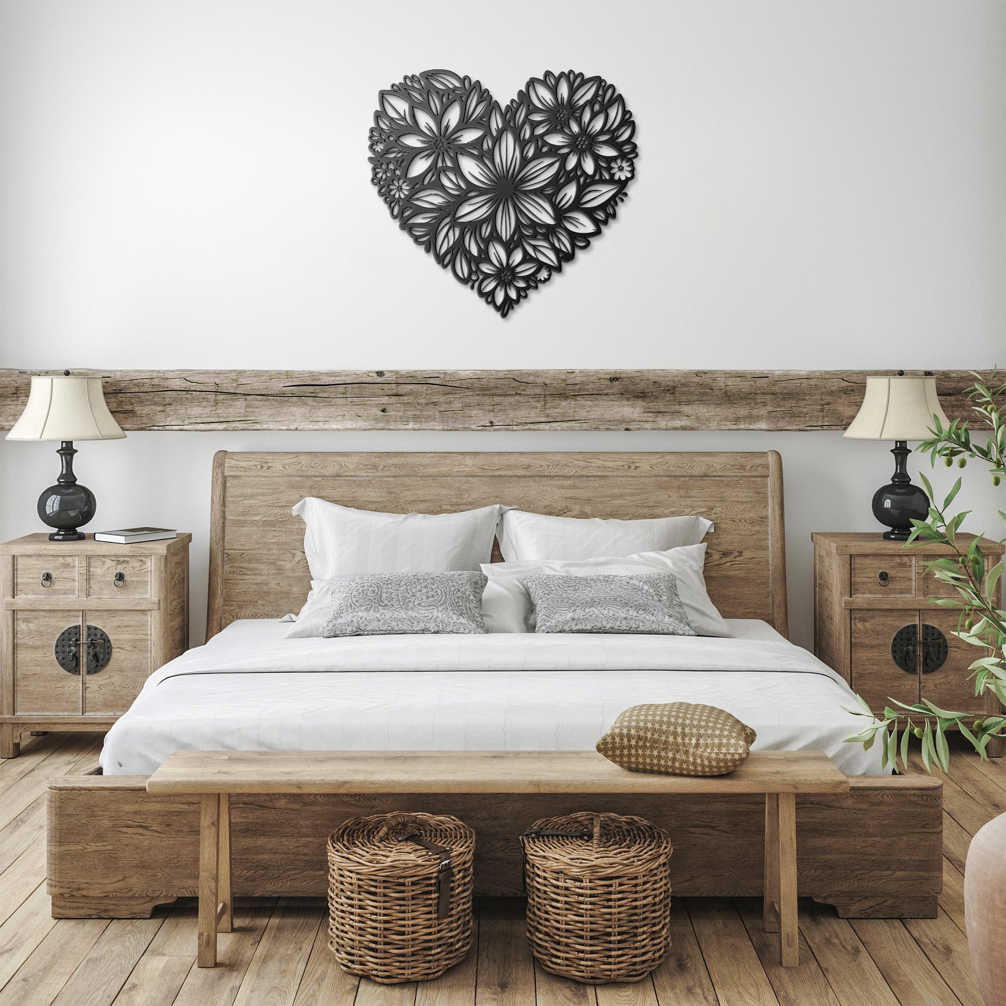 Floral Heart Sign - Cool Metal Signs