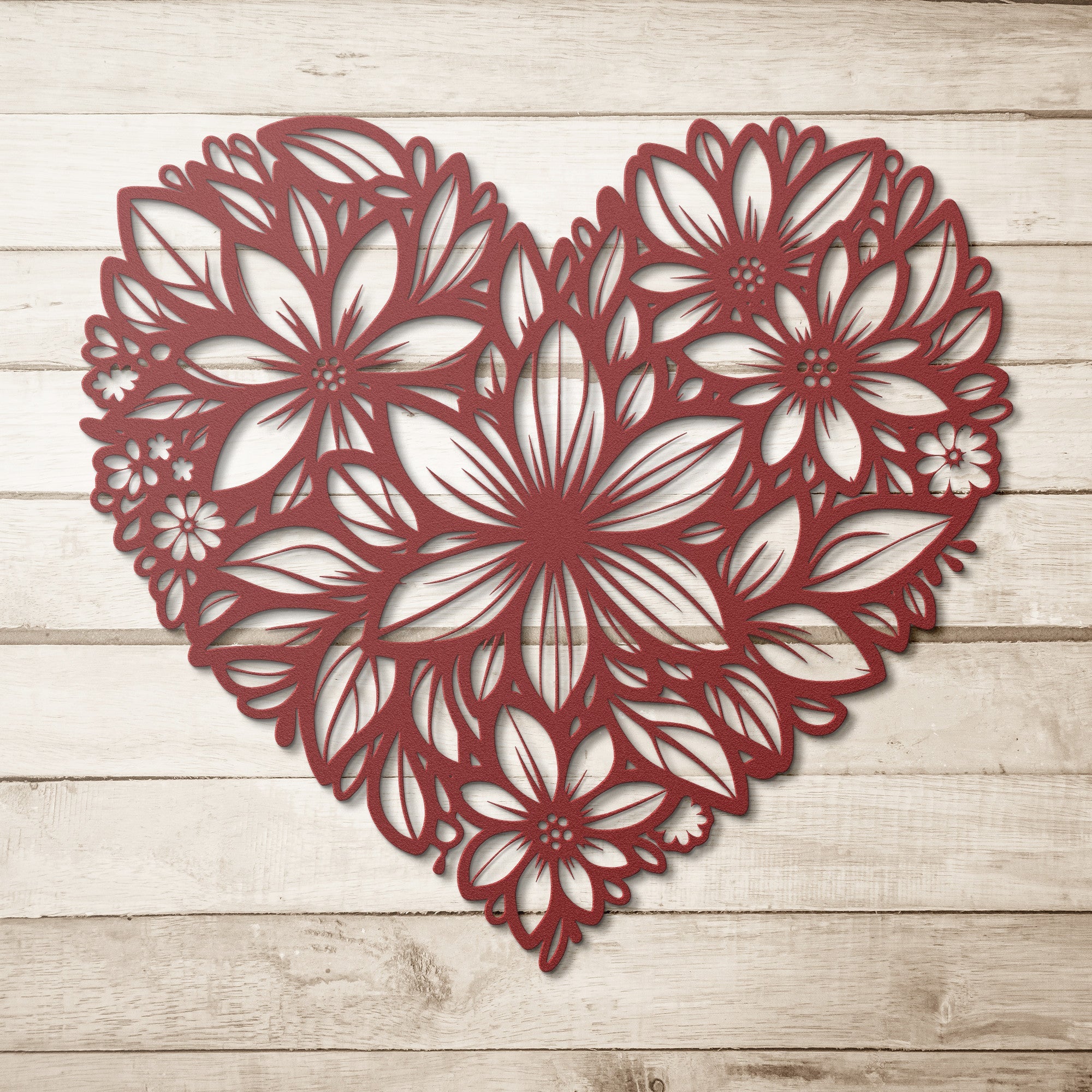 Floral Heart Sign - Cool Metal Signs