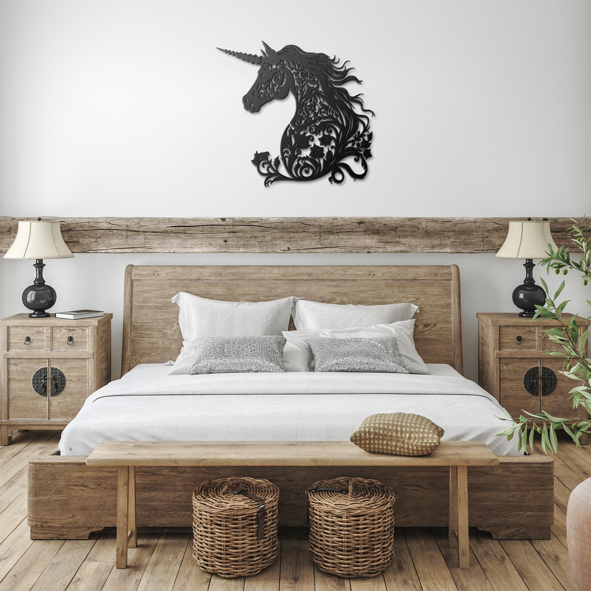 Floral Unicorn Sign - Cool Metal Signs