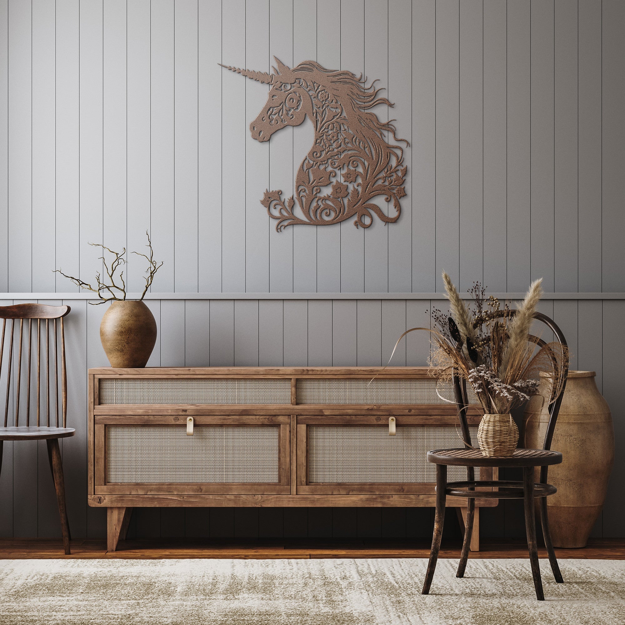 Floral Unicorn Sign - Cool Metal Signs