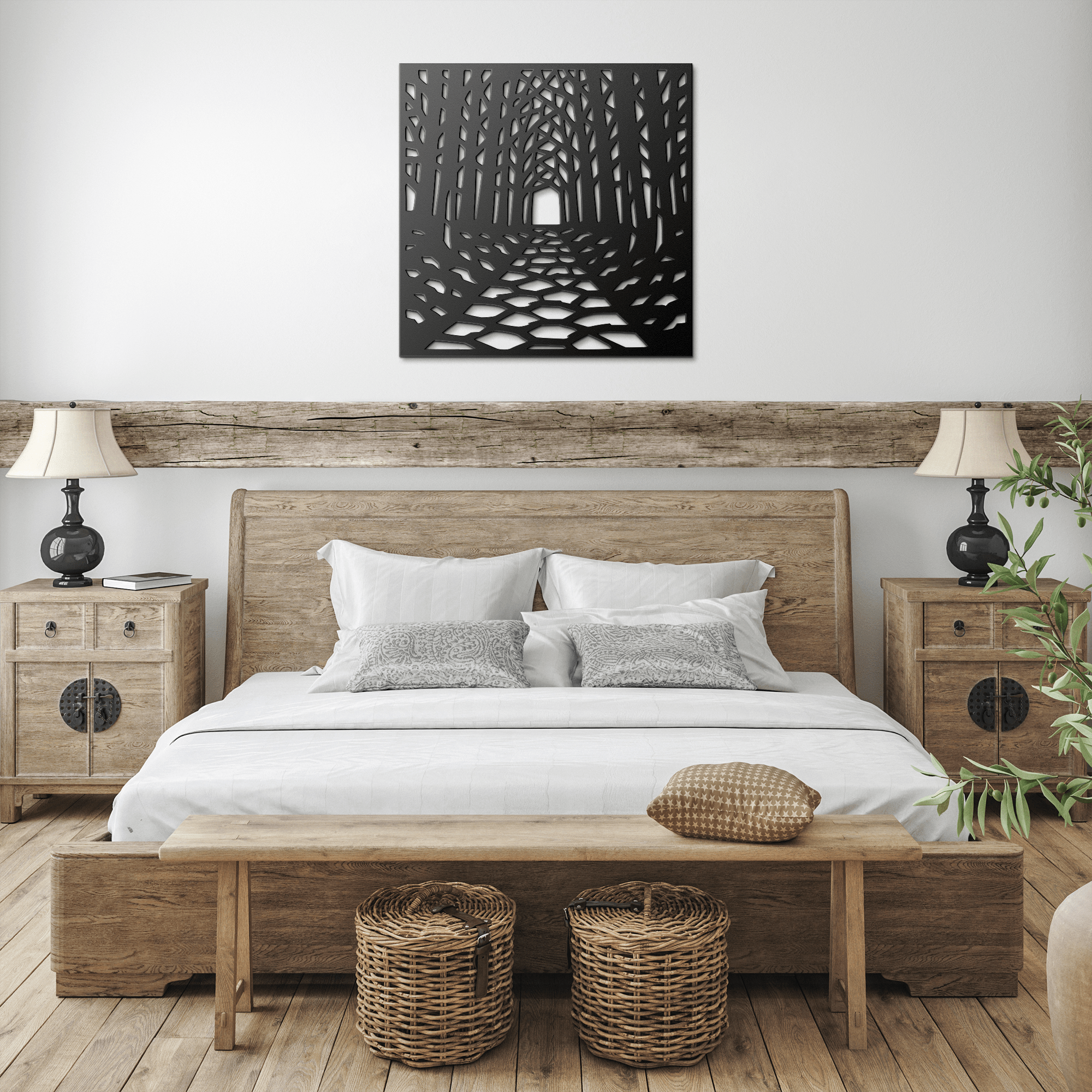 Geometric Forest Metal Sign - Cool Metal Signs