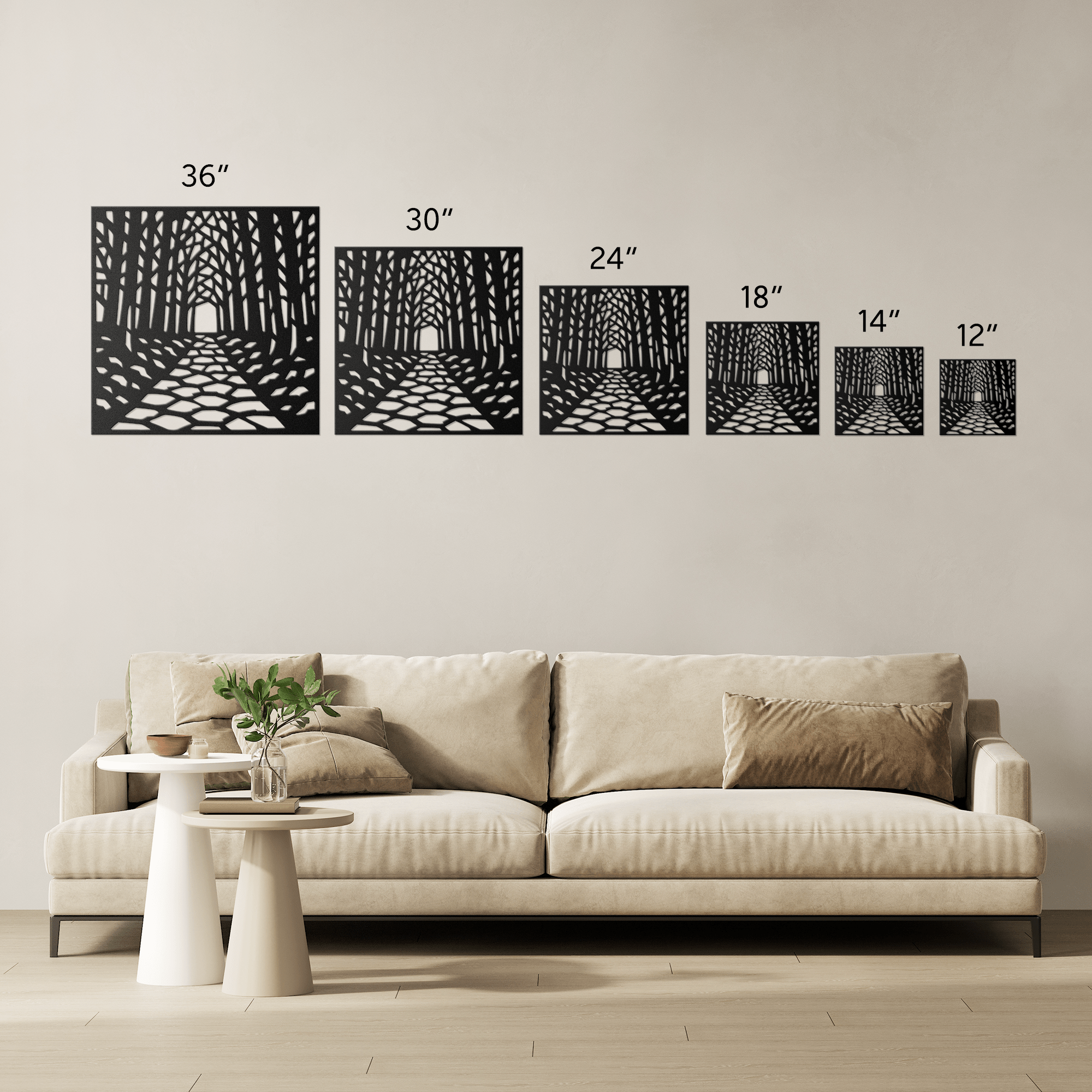 Geometric Forest Metal Sign - Cool Metal Signs