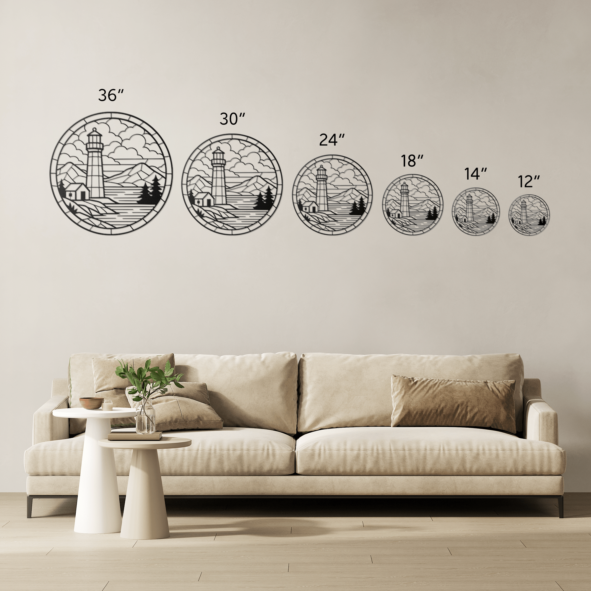 Mosaic Lighthouse Metal Sign - Cool Metal Signs