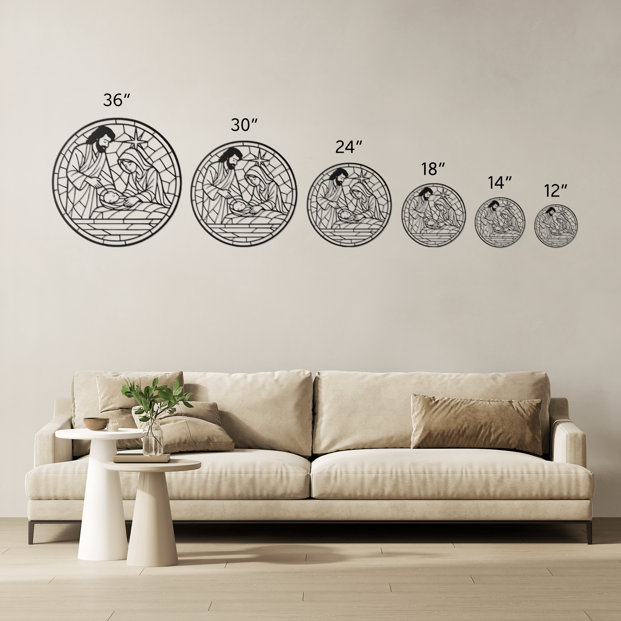 Mosaic Nativity Metal Sign - Cool Metal Signs
