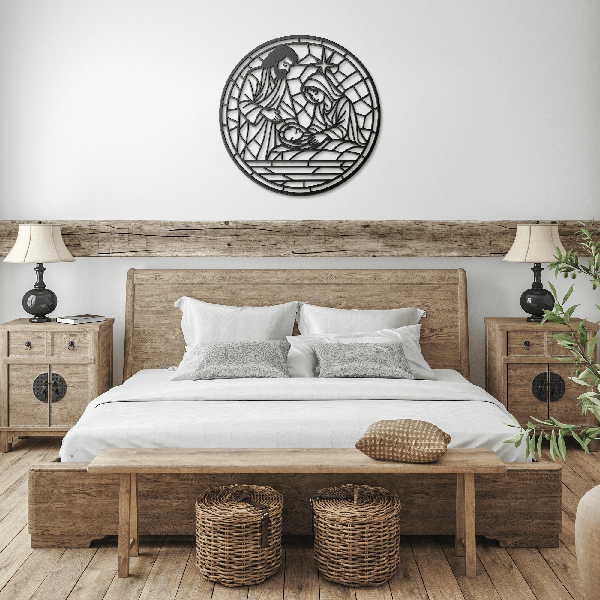 Mosaic Nativity Metal Sign - Cool Metal Signs