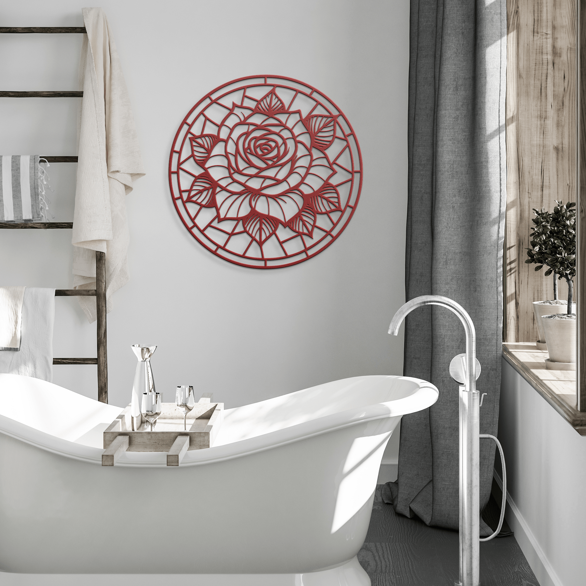Mosaic Rose Metal Sign - Cool Metal Signs