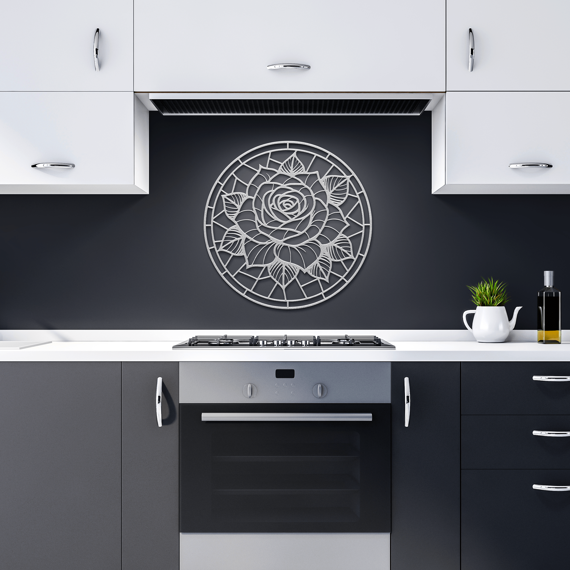 Mosaic Rose Metal Sign - Cool Metal Signs