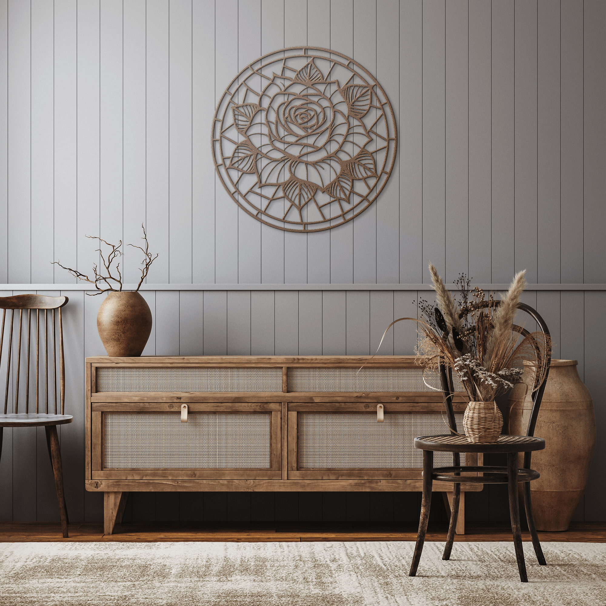 Mosaic Rose Metal Sign - Cool Metal Signs