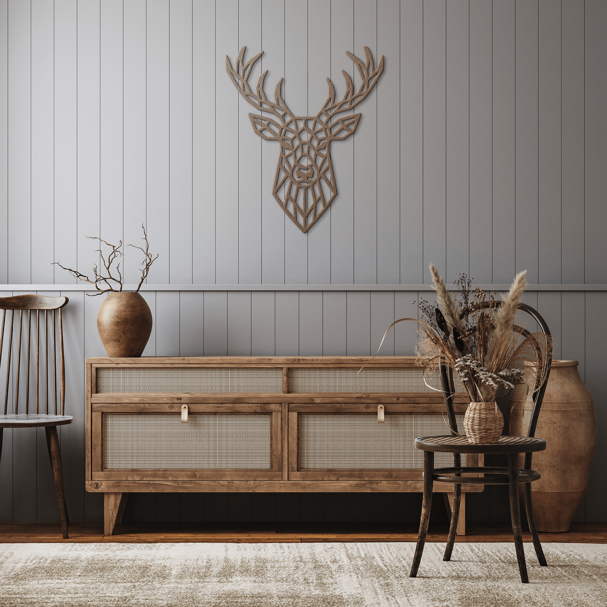 Mosaic Stag Metal Sign - Cool Metal Signs