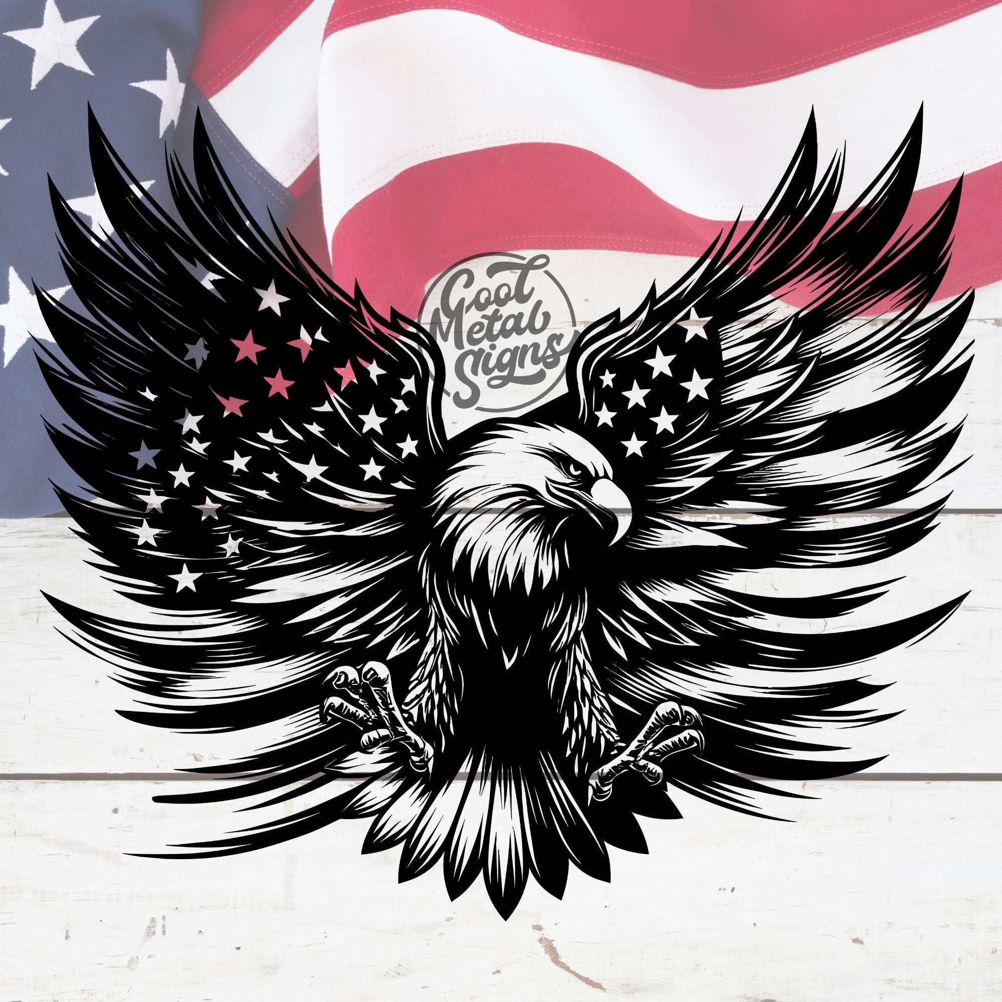 Patriot Eagle Sign - Cool Metal Signs