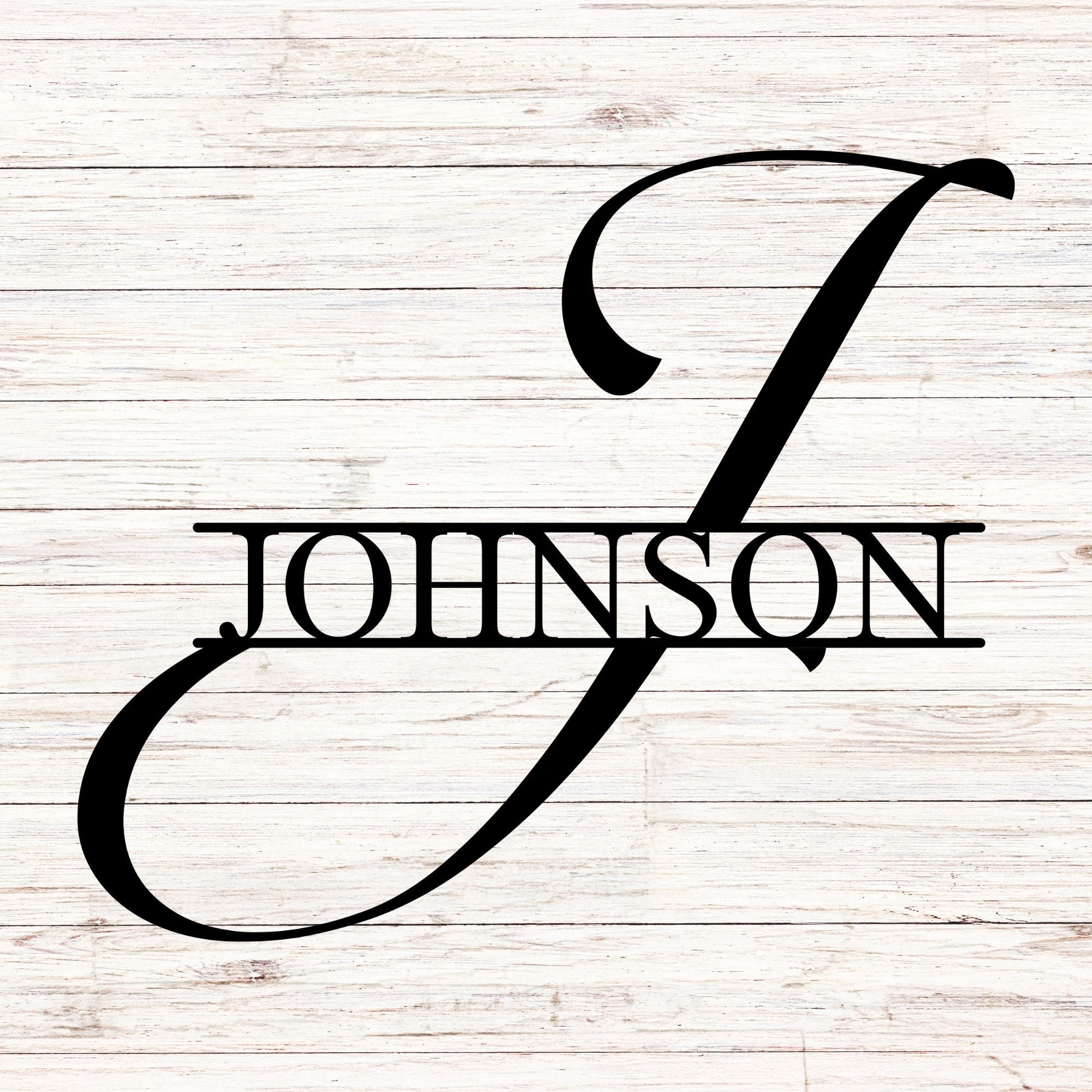 Personalized Calligraphy Monogram Sign - Cool Metal Signs