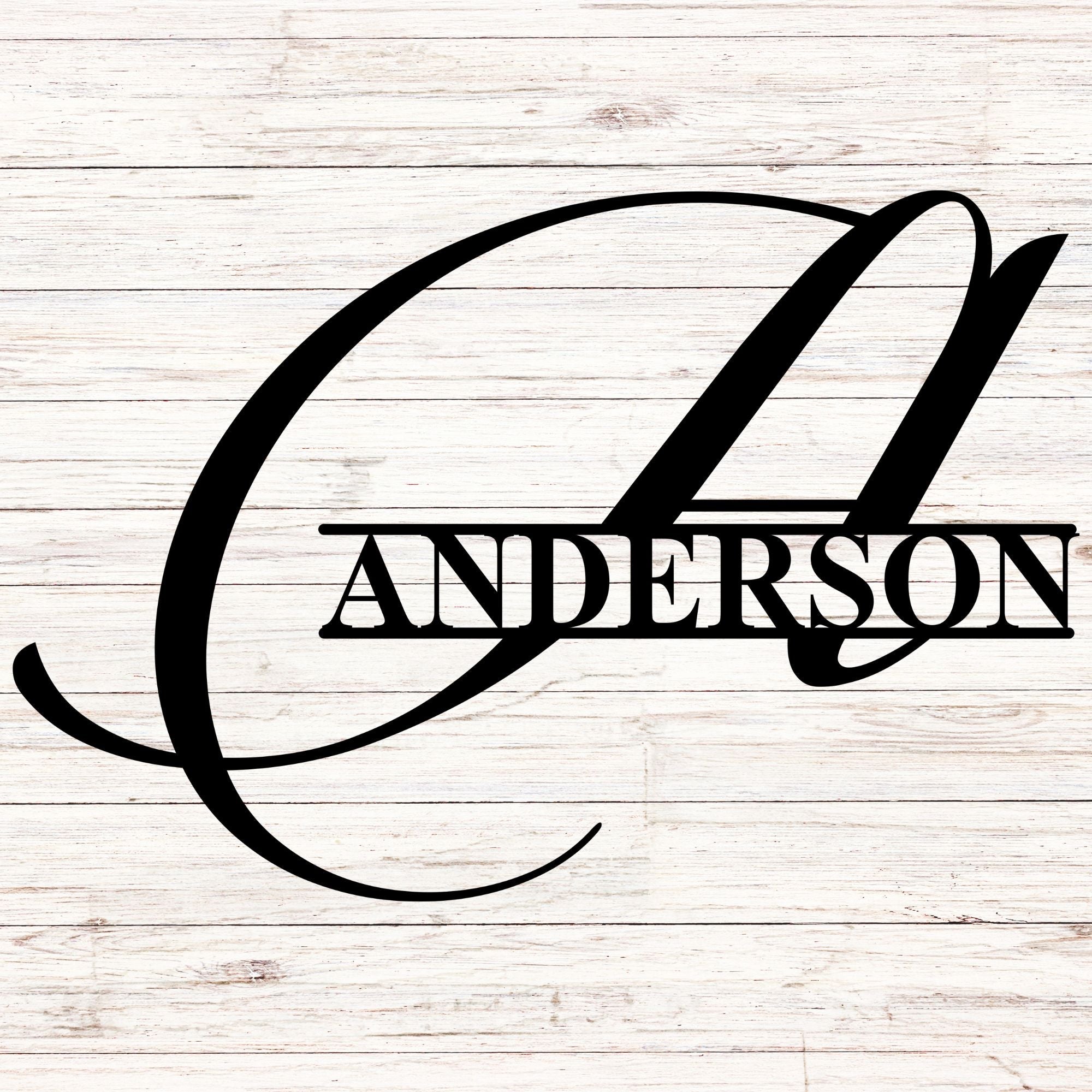 Personalized Calligraphy Monogram Sign - Cool Metal Signs