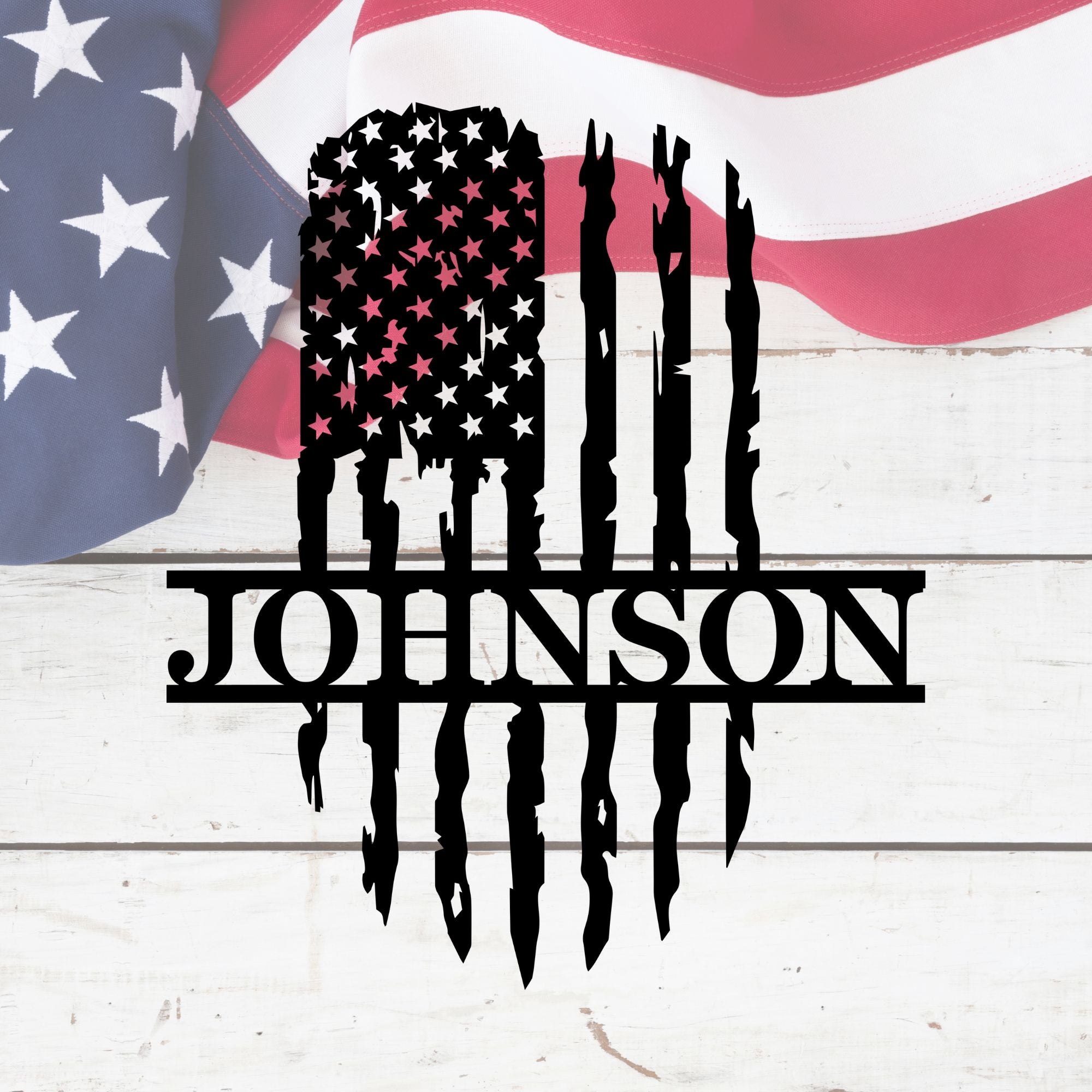 Personalized Distressed Flag - Cool Metal Signs