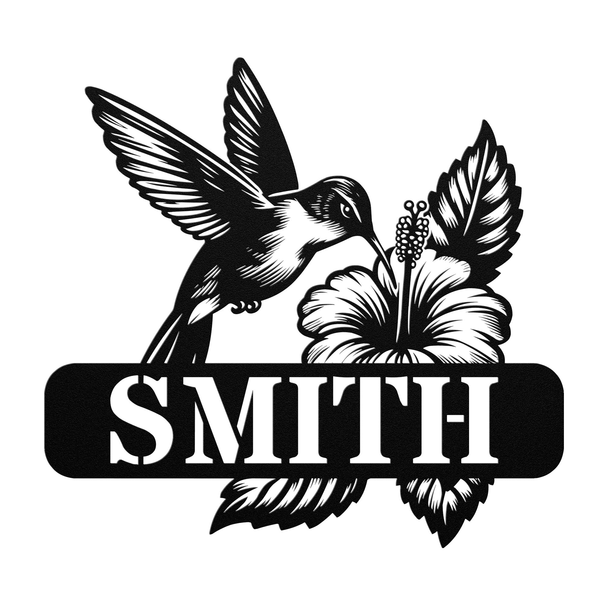 Personalized Floral Hummingbird Sign - Cool Metal Signs