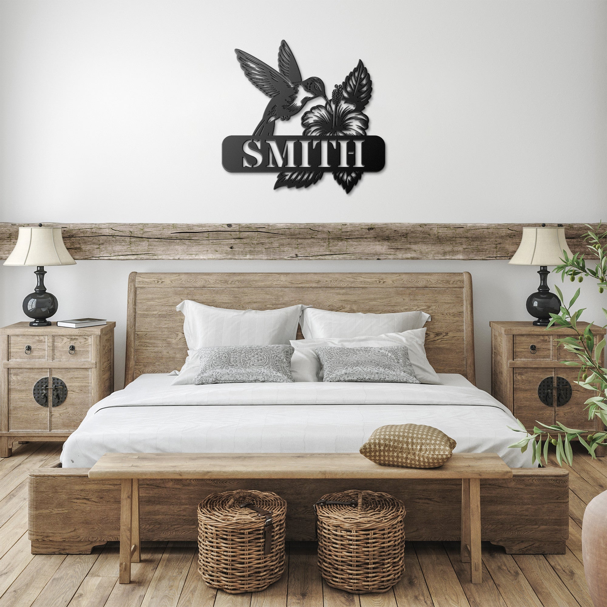 Personalized Floral Hummingbird Sign - Cool Metal Signs