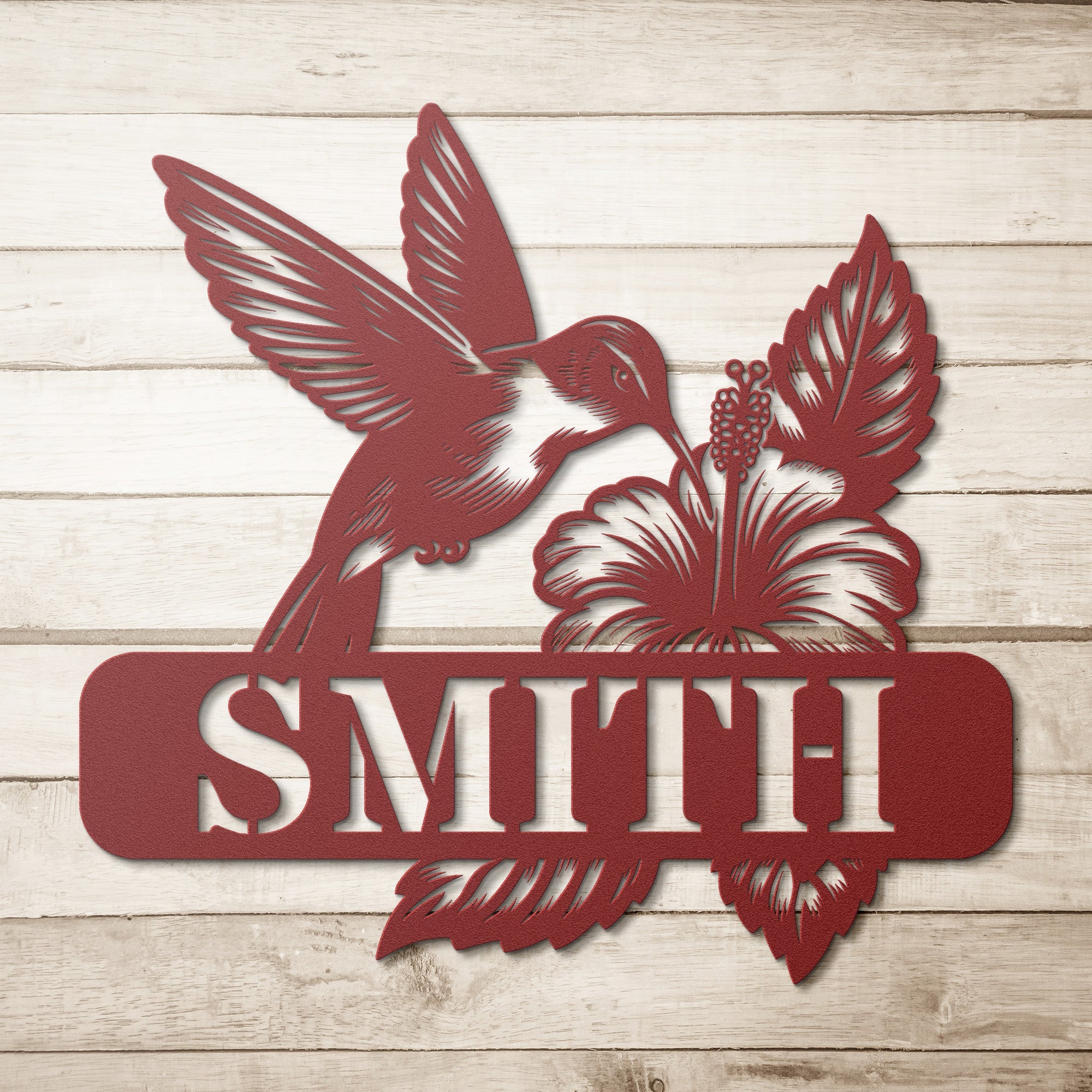 Personalized Floral Hummingbird Sign - Cool Metal Signs