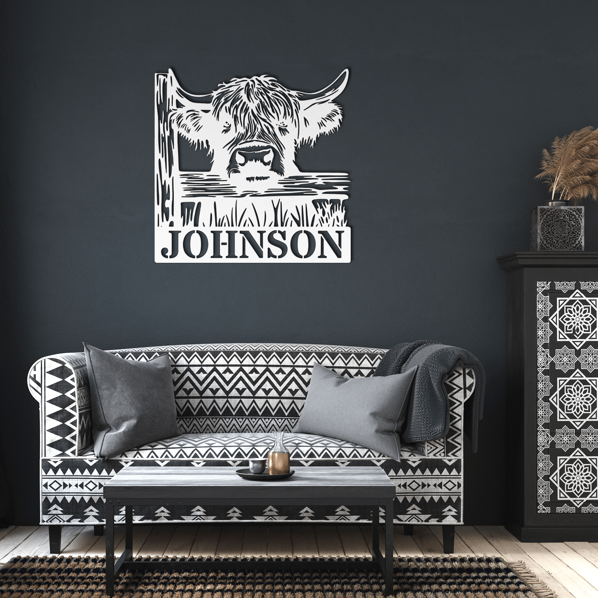 Personalized Highland Cow Metal Sign - Cool Metal Signs