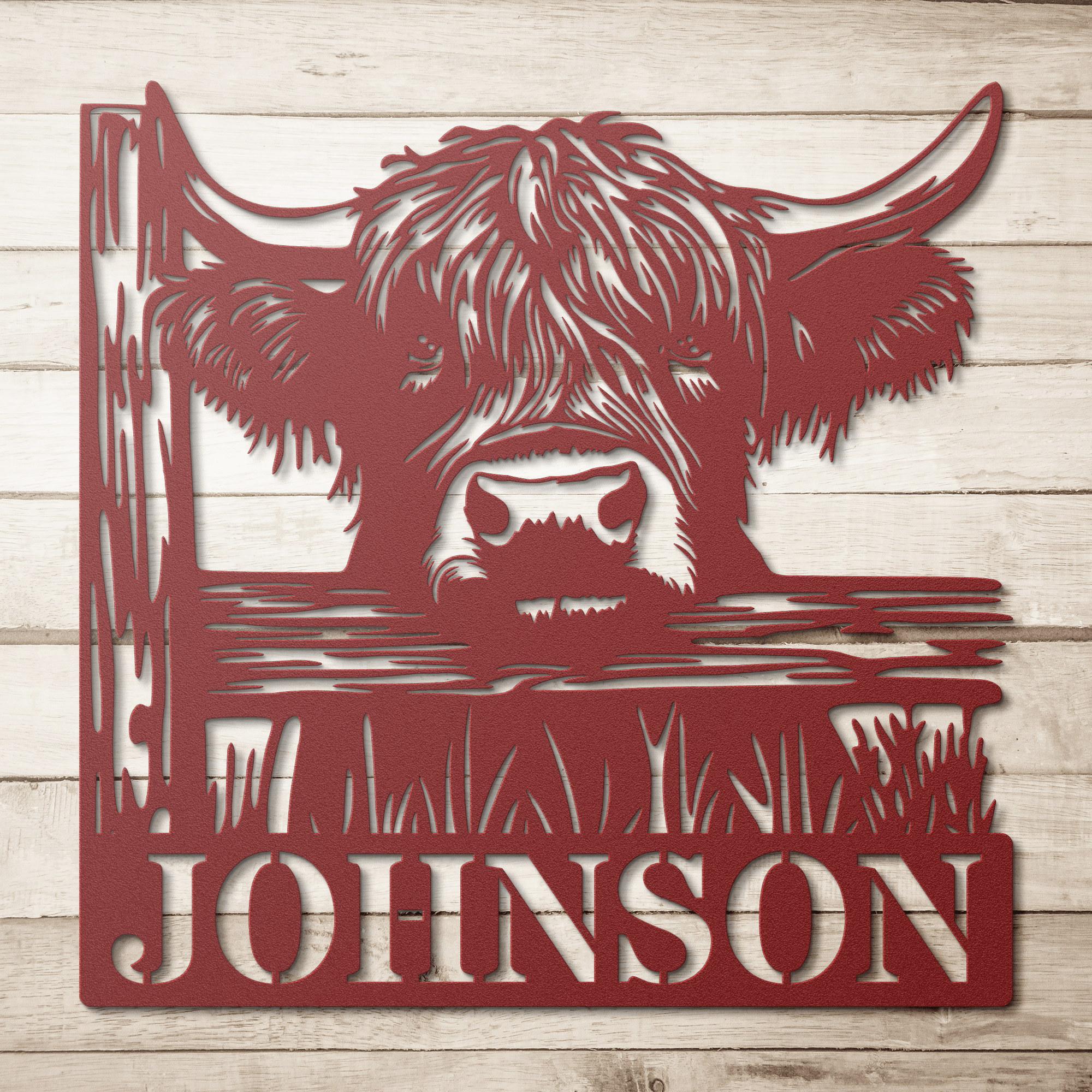 Personalized Highland Cow Metal Sign - Cool Metal Signs