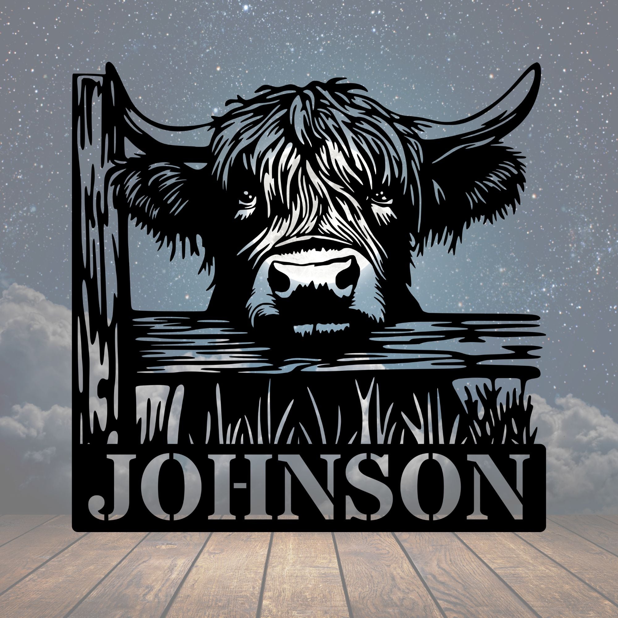 Personalized Highland Cow Metal Sign - Cool Metal Signs