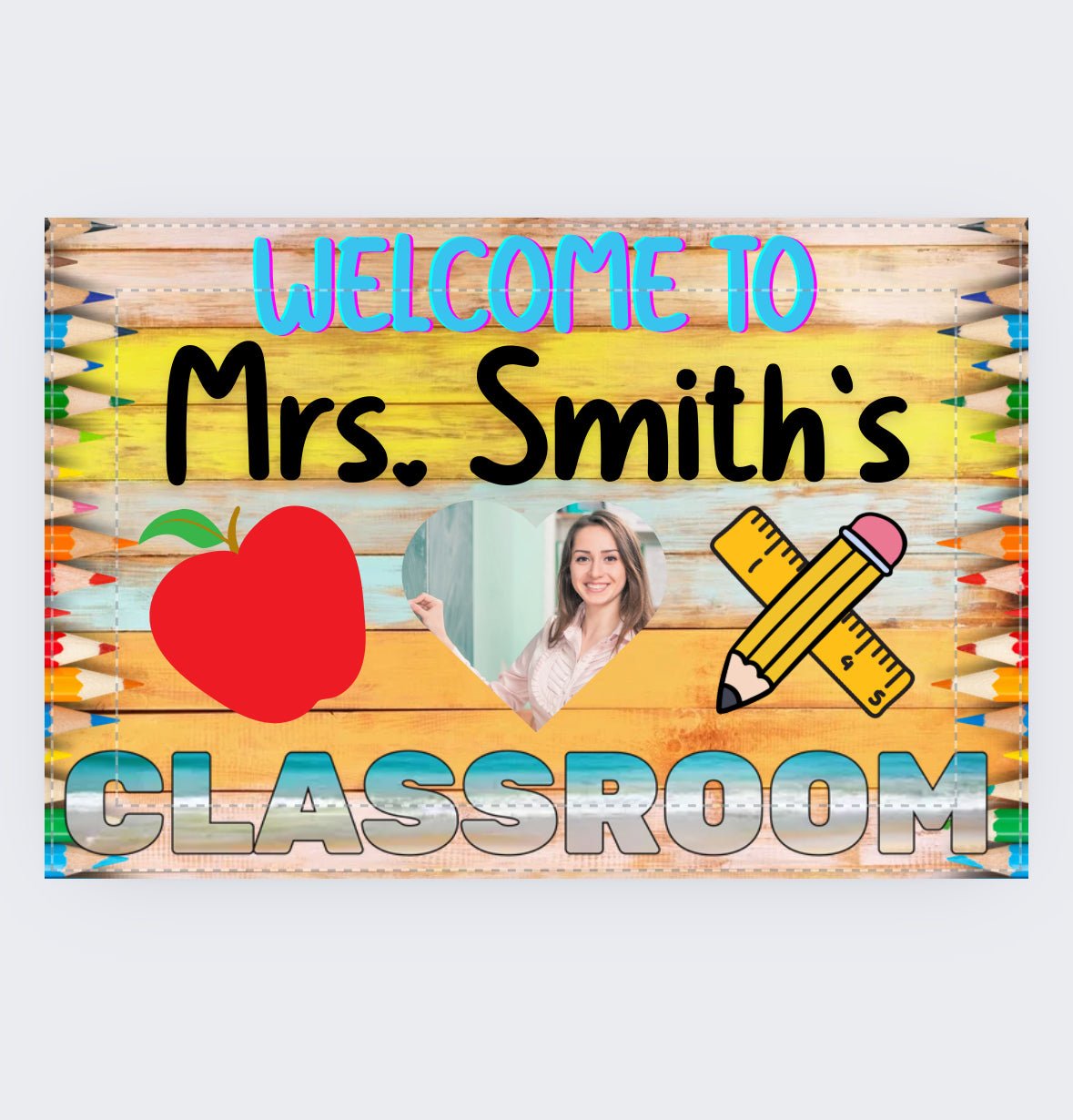 Personalized Welcome Teacher Metal Sign - Cool Metal Signs