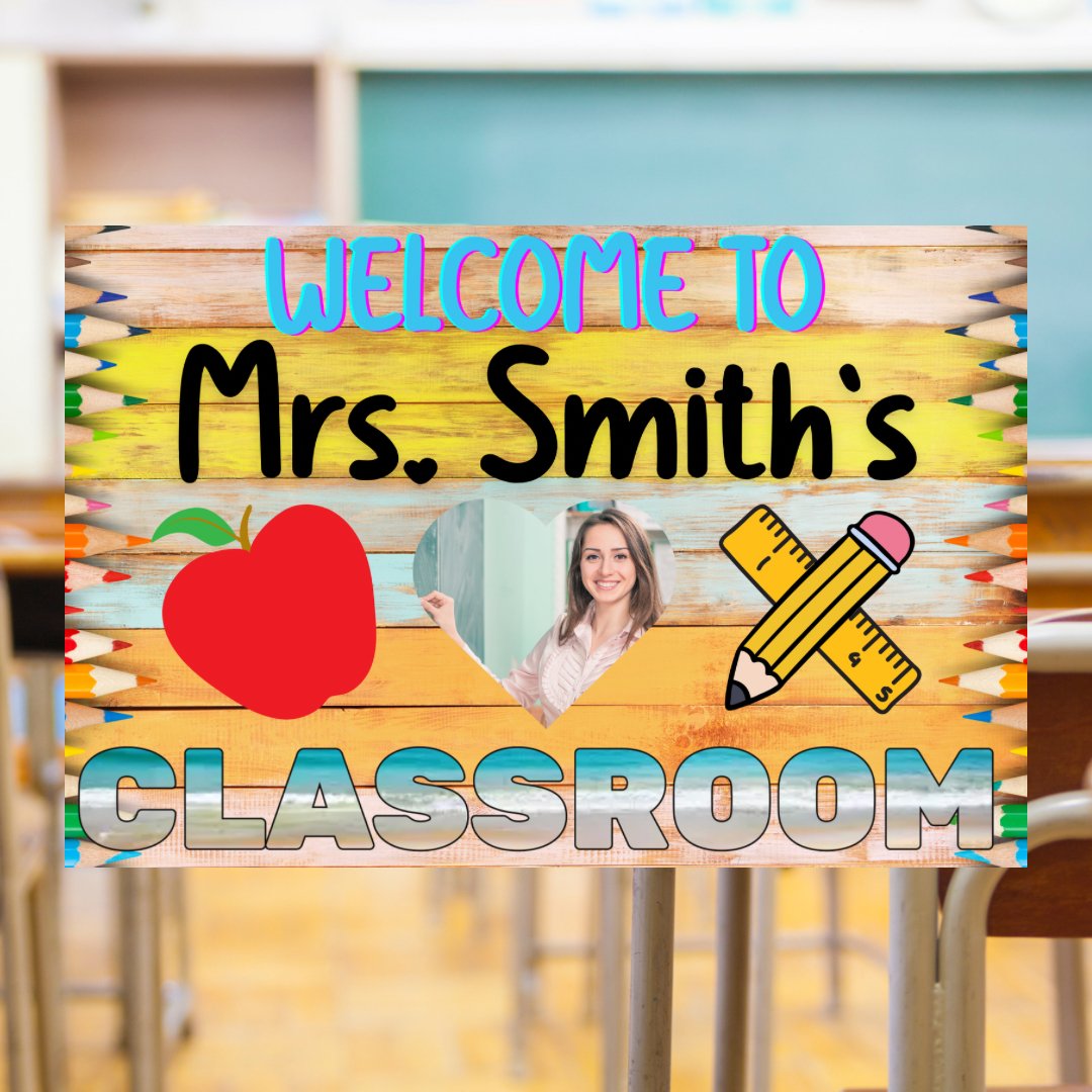 Personalized Welcome Teacher Metal Sign - Cool Metal Signs