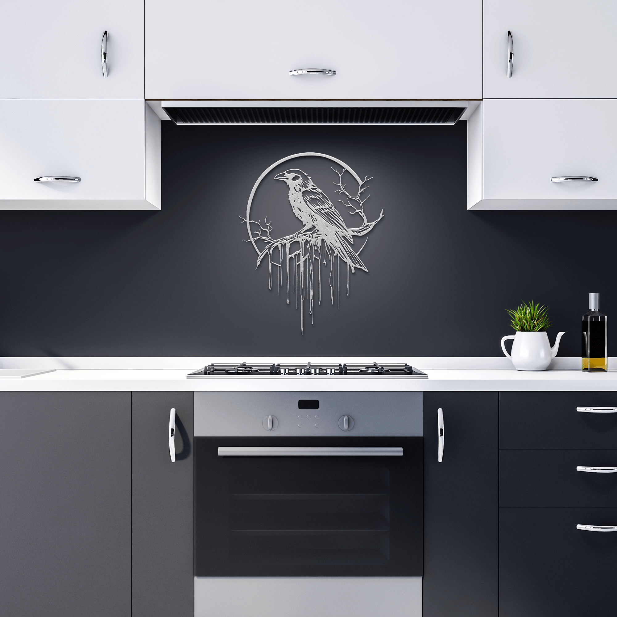 Raven Moon 2 Metal Sign - Cool Metal Signs