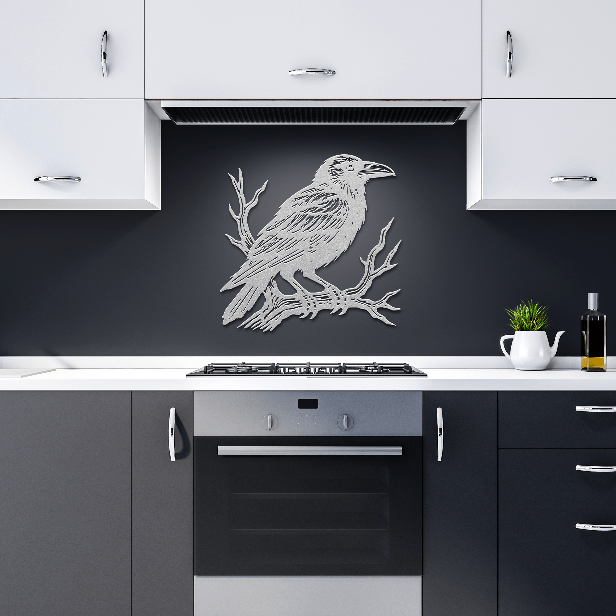 Raven on a Branch Sign - Cool Metal Signs