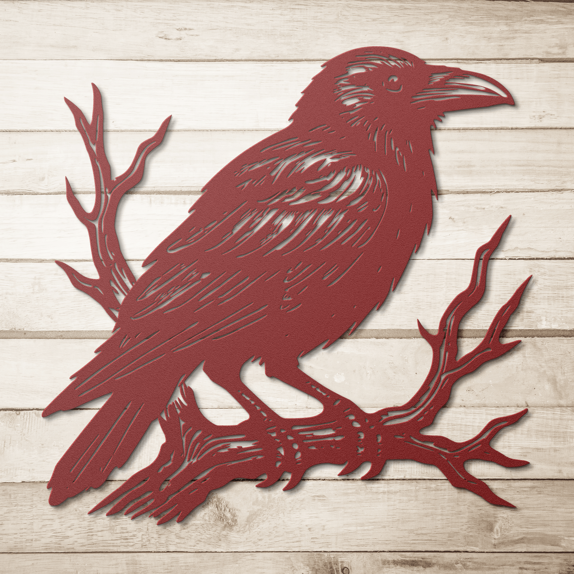 Raven on a Branch Sign - Cool Metal Signs