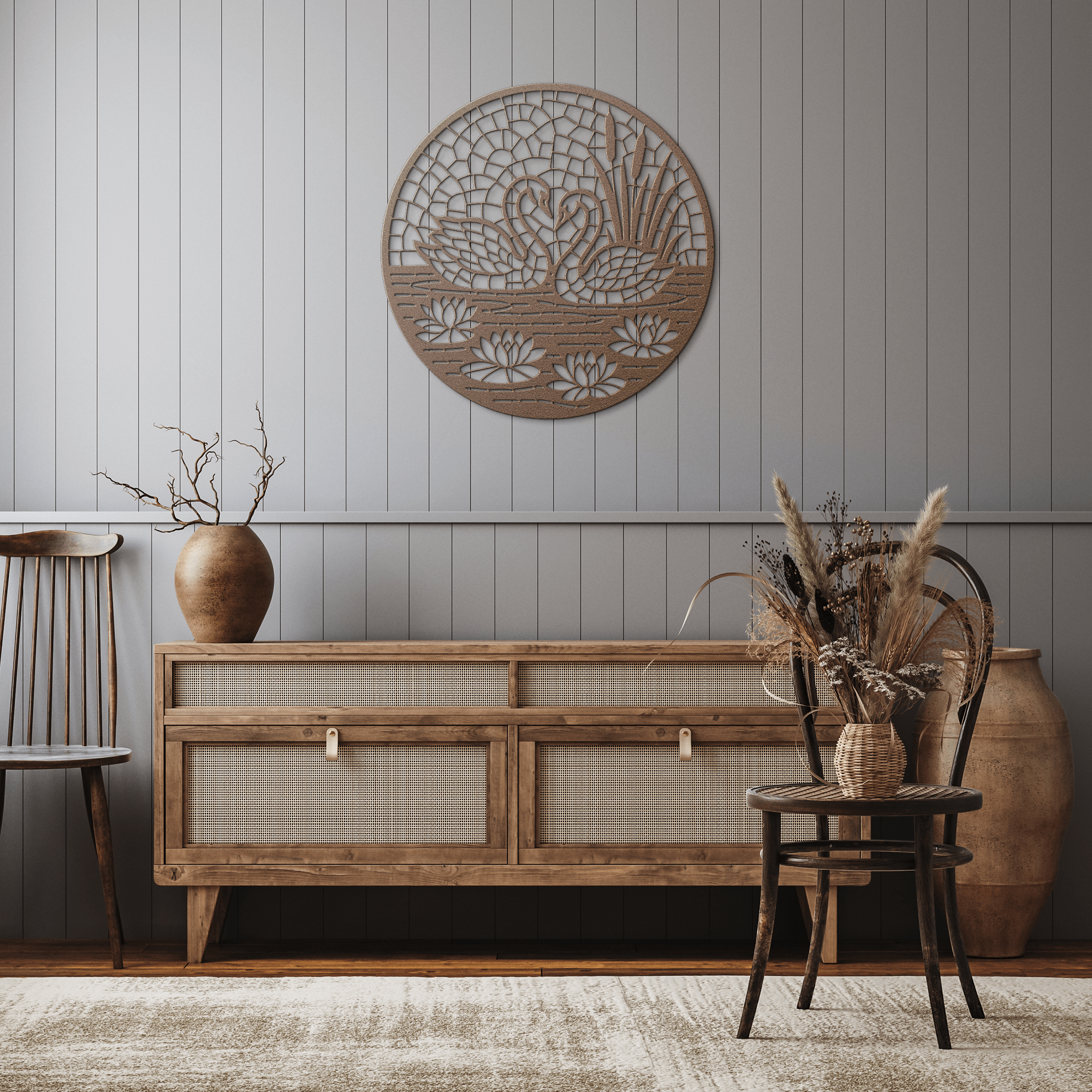 Swans in a pond Metal Sign - Cool Metal Signs