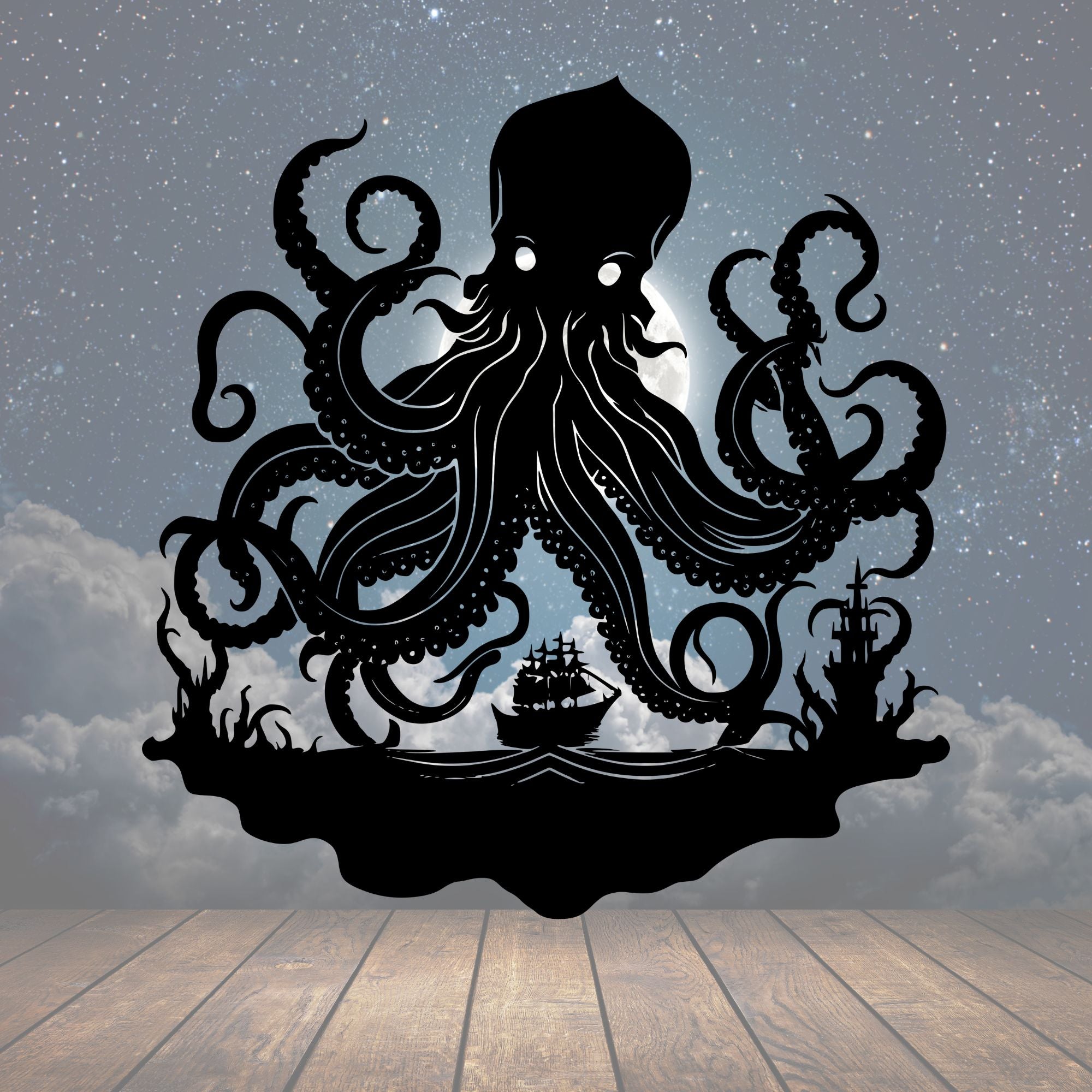 The Kraken Metal Sign - Cool Metal Signs
