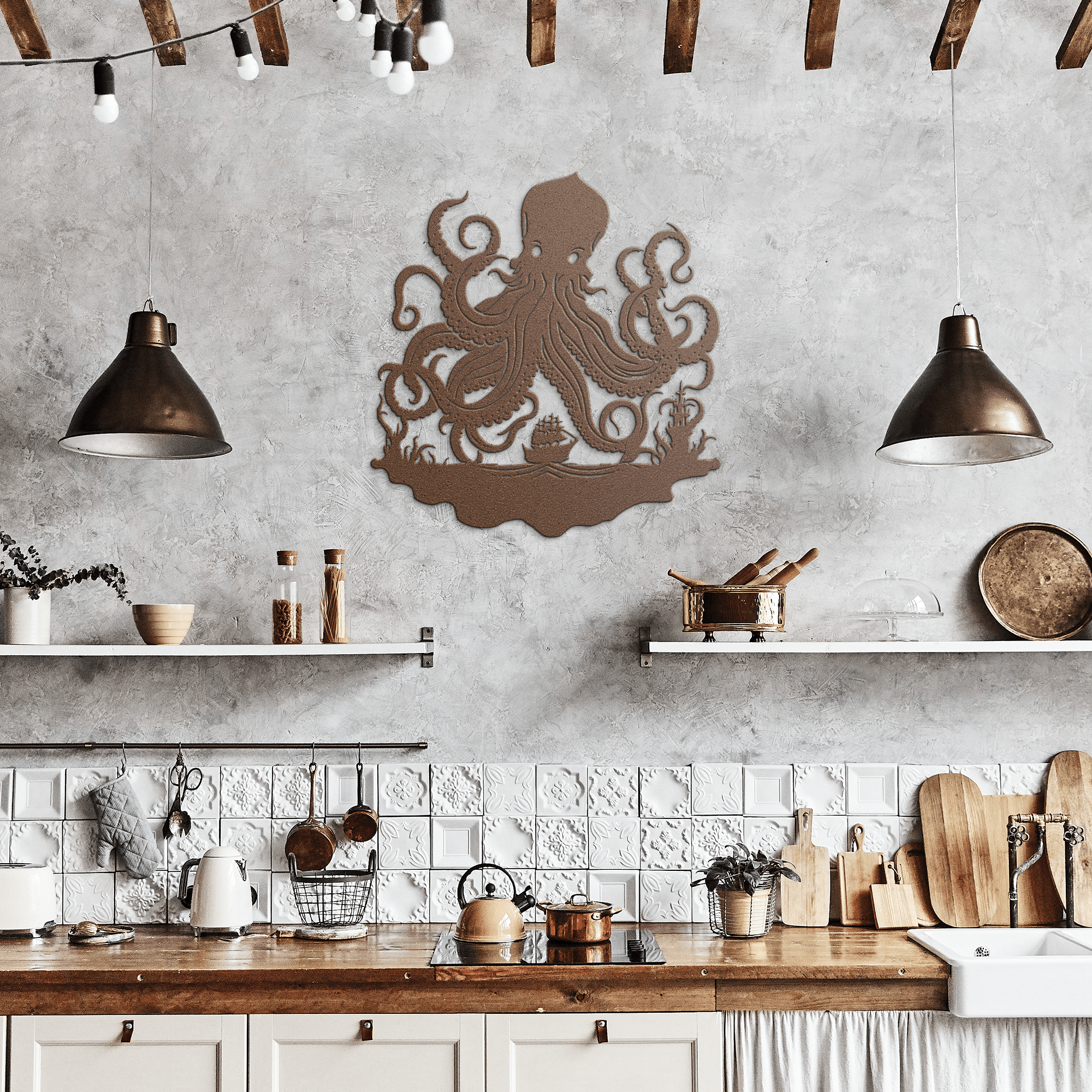 The Kraken Metal Sign - Cool Metal Signs
