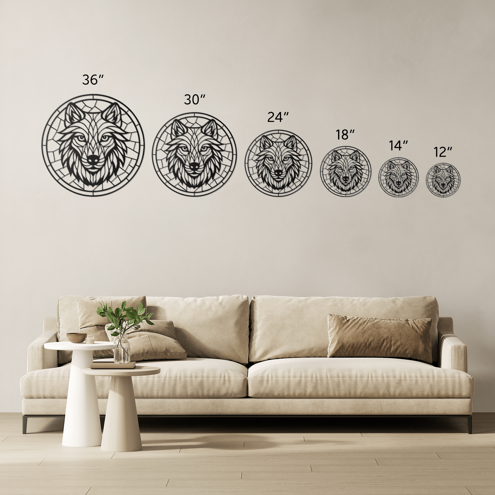 Wolf Mosaic Metal Sign - Cool Metal Signs