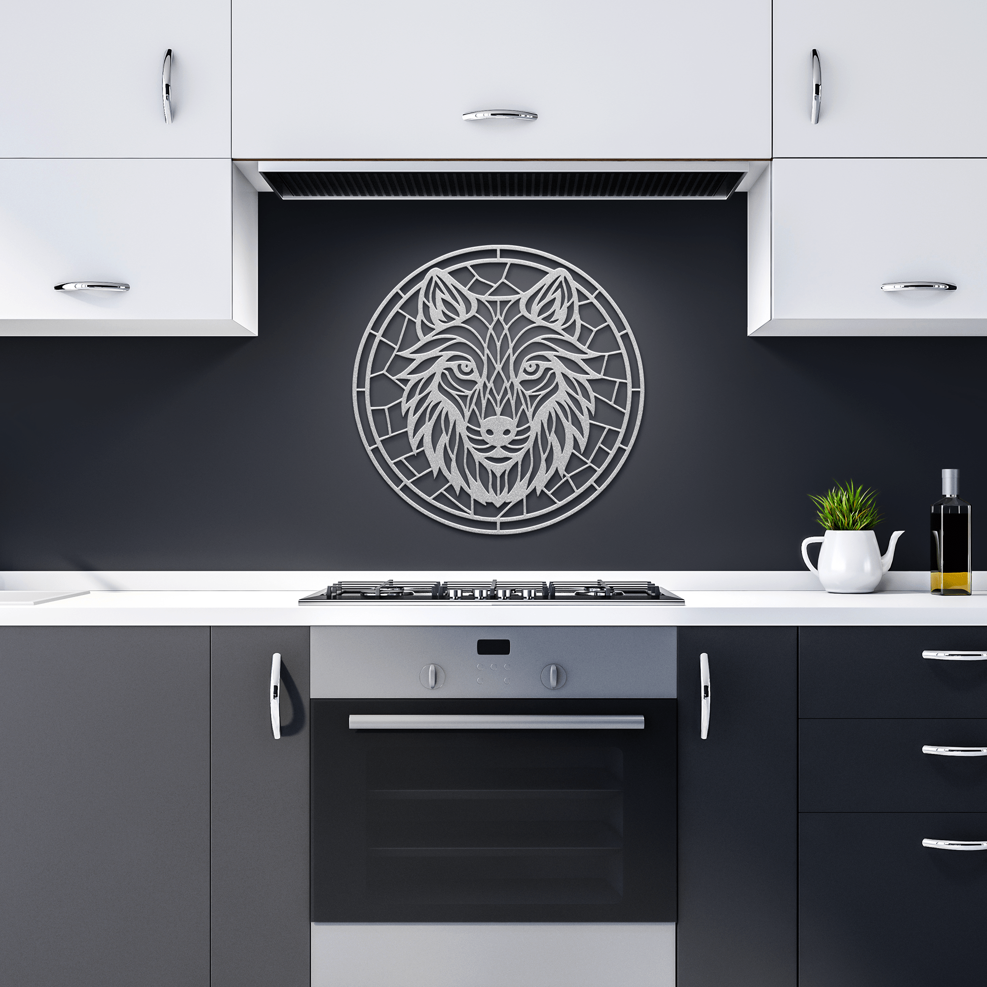 Wolf Mosaic Metal Sign - Cool Metal Signs
