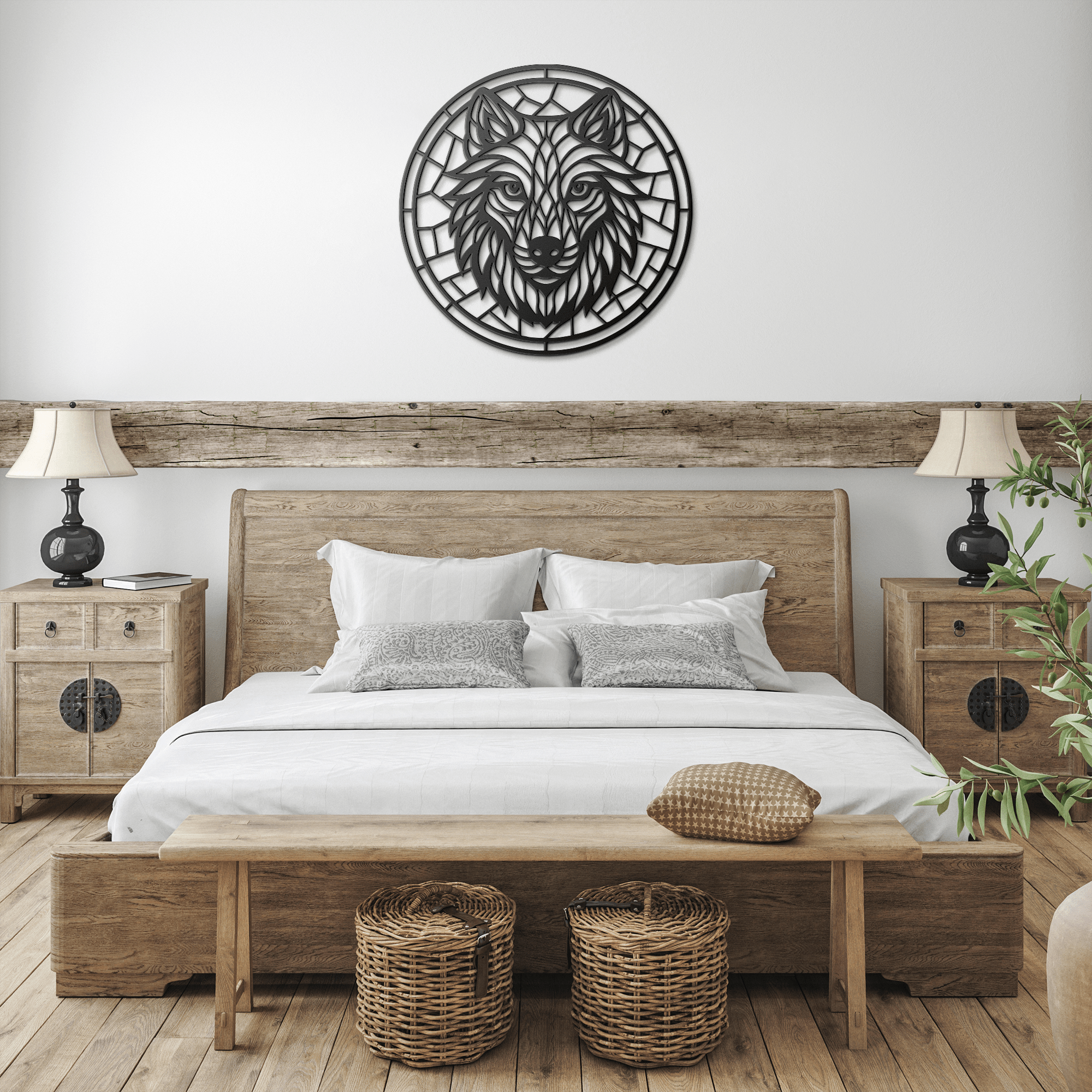 Wolf Mosaic Metal Sign - Cool Metal Signs