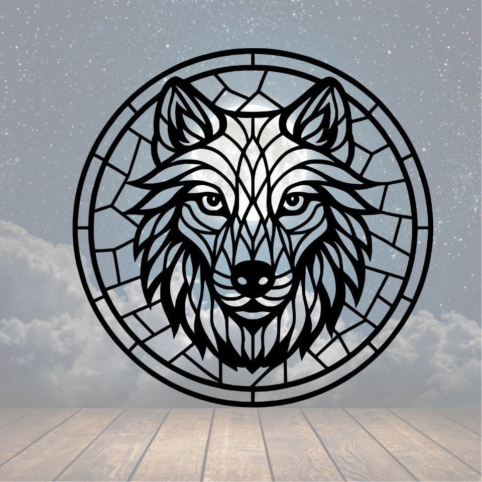 Wolf Mosaic Metal Sign - Cool Metal Signs