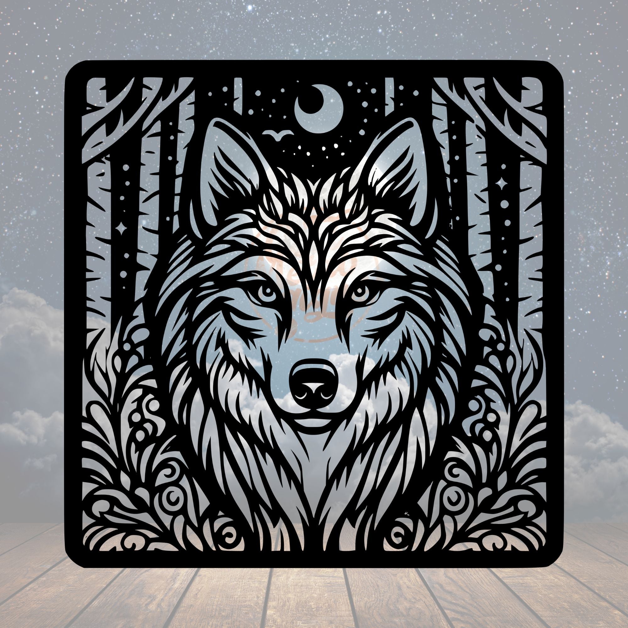 Wolf Portrait Metal Sign - Cool Metal Signs