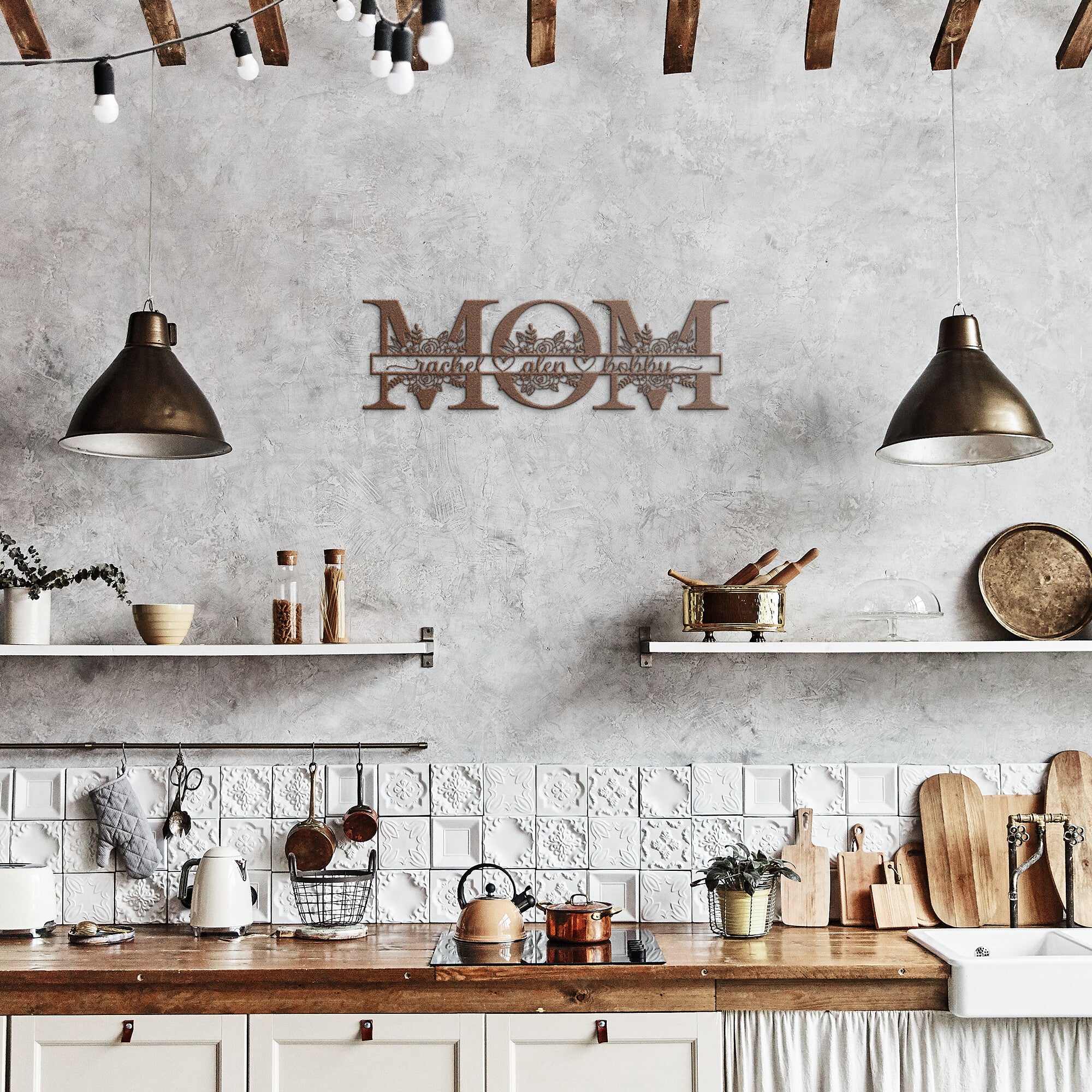 Personalized MOM Monogram - Floral