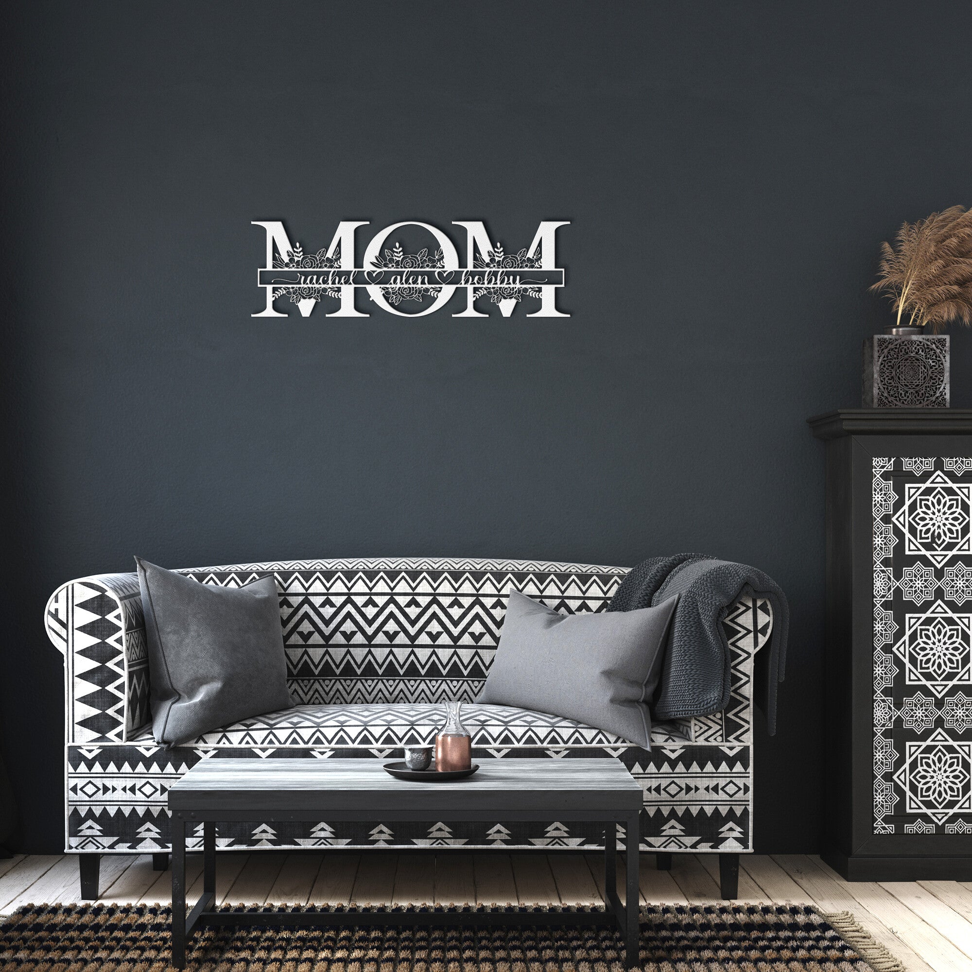 Personalized MOM Monogram - Floral