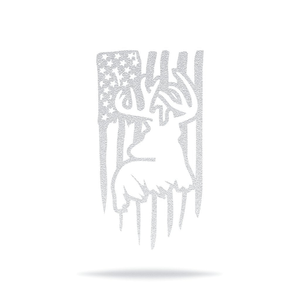 American Flag with Deer - Cool Metal Signs