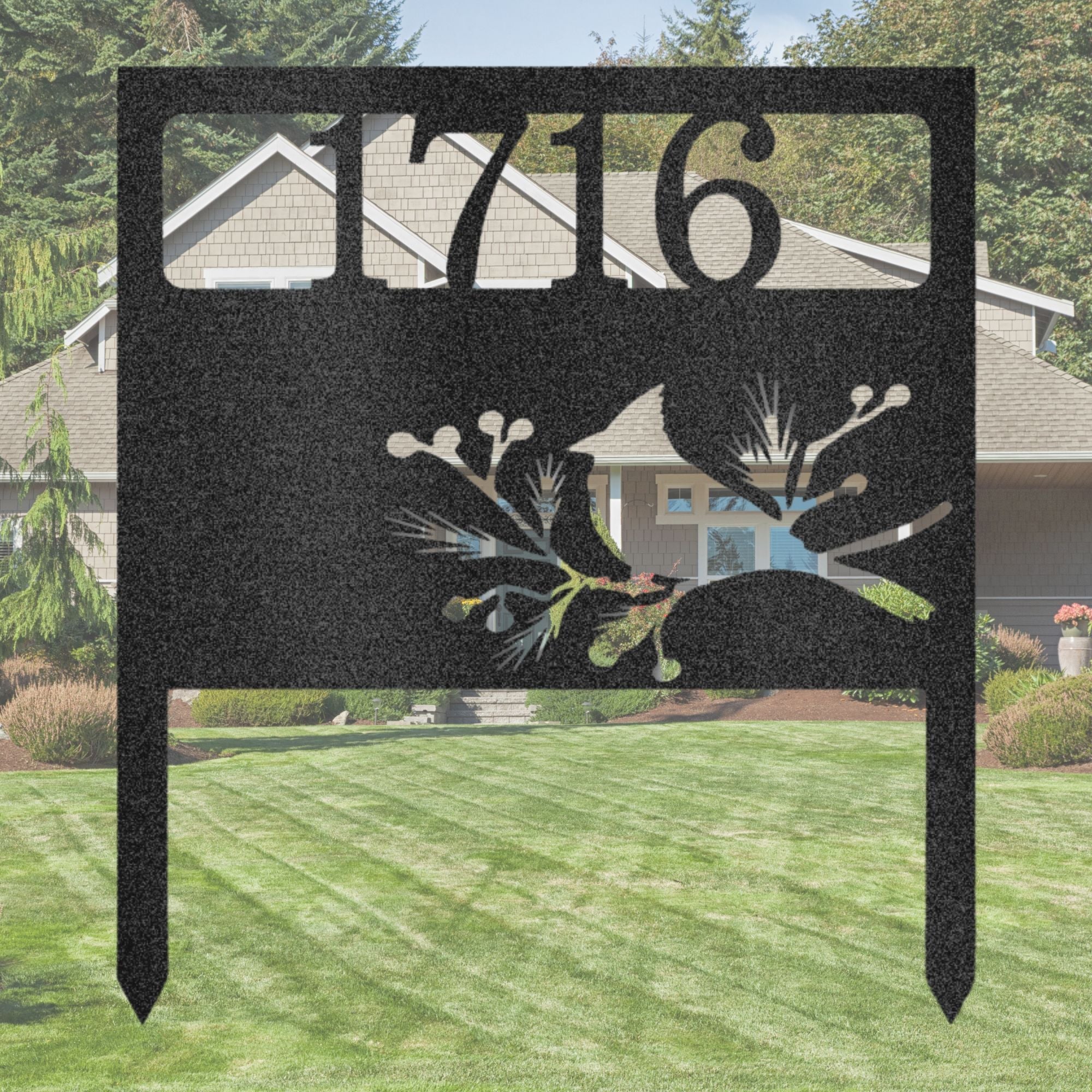 Bird Yard Address Stake - Steel Sign - Cool Metal Signs