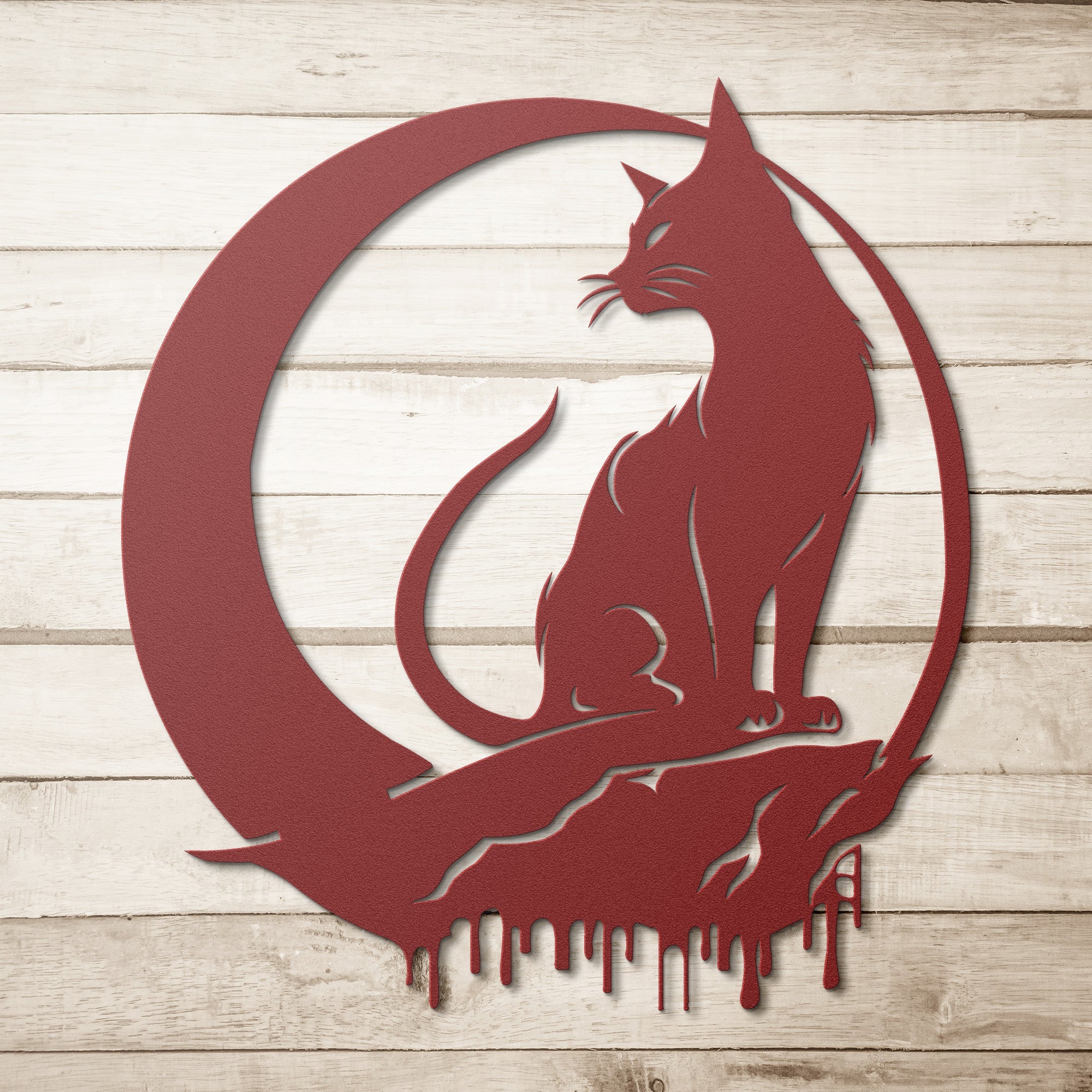 Black Cat Moon Metal Sign - Cool Metal Signs