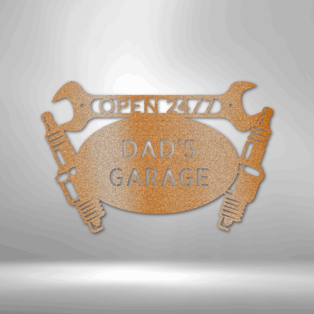 Car Garage Monogram - Steel Sign - Cool Metal Signs