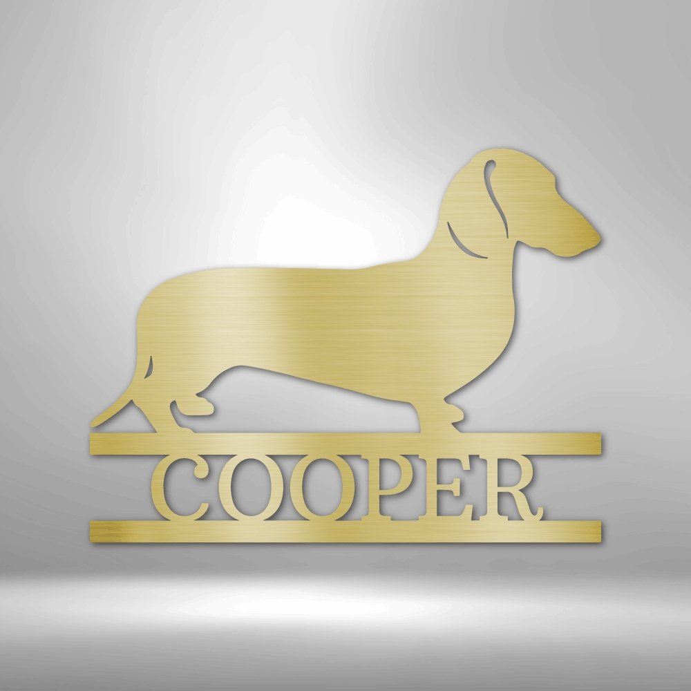 Dachshund Monogram - Steel Sign - Cool Metal Signs