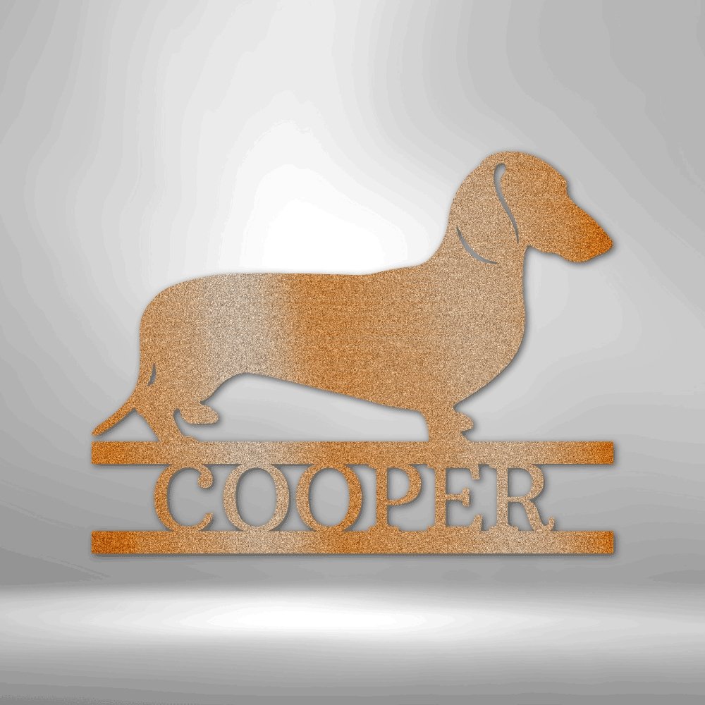 Dachshund Monogram - Steel Sign - Cool Metal Signs